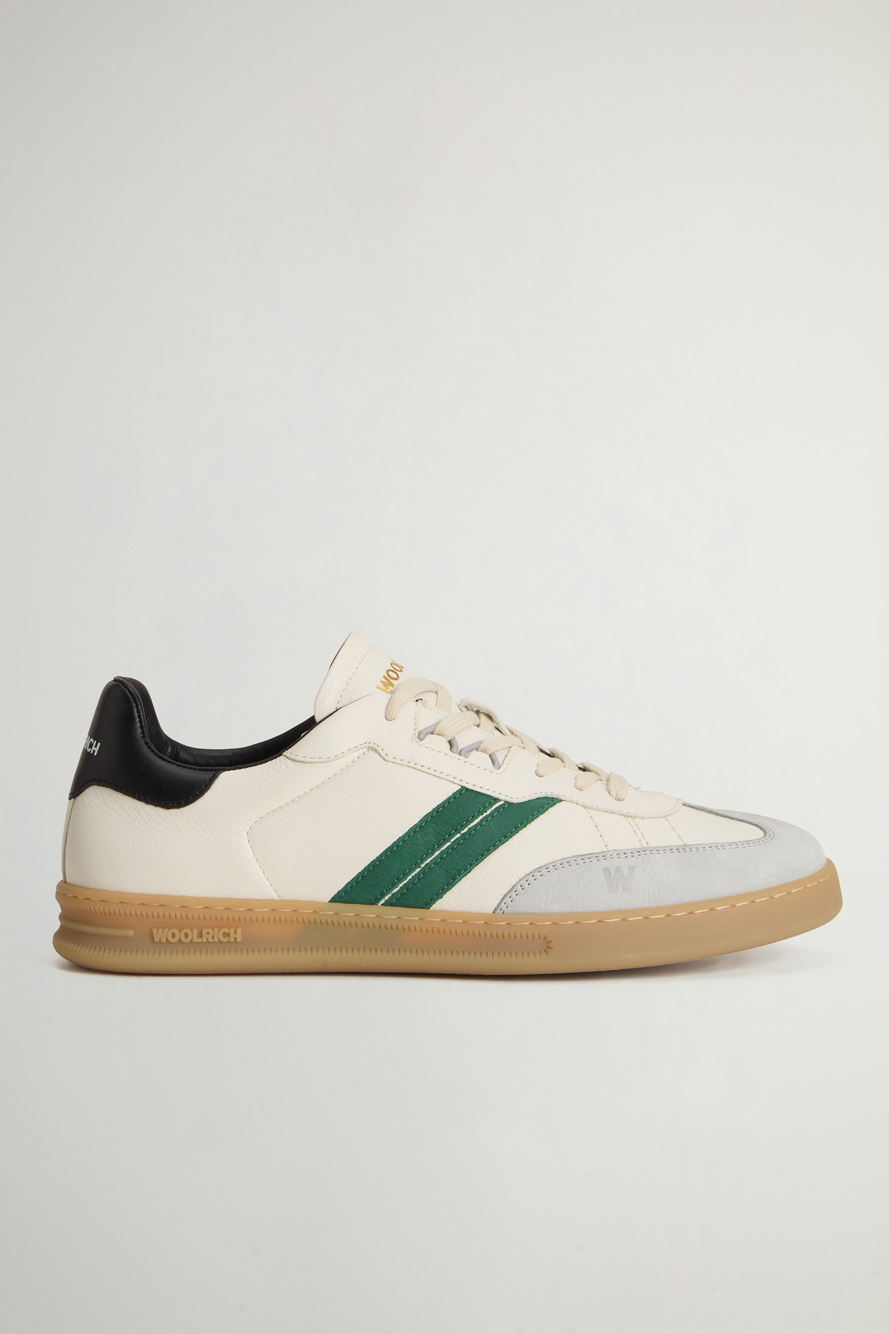 Doubleu Tennis Sneakers in Leather with Side Stripes White photo 1 | Woolrich