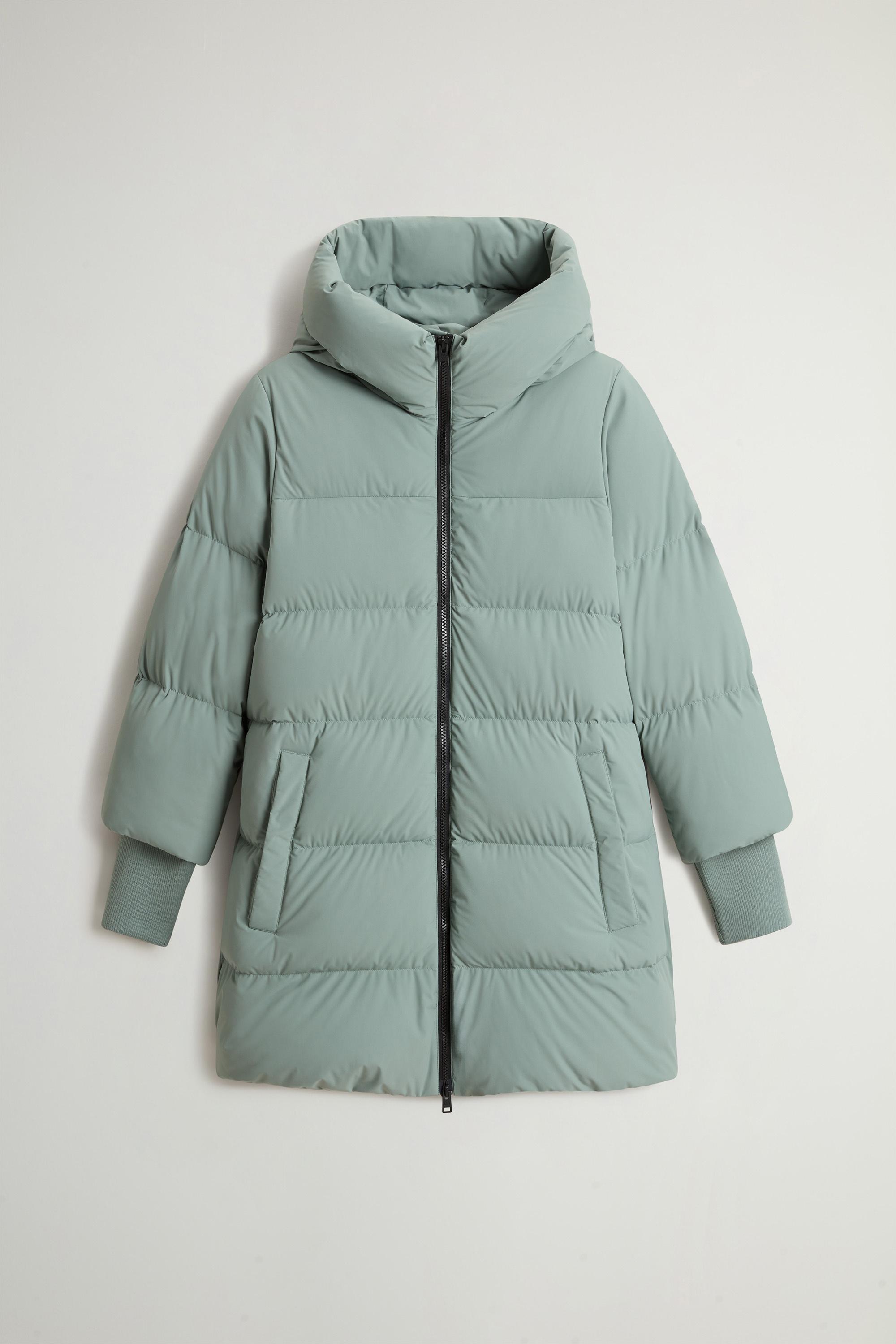 Cloud Down Jacket in Stretch Nylon with Matte Finish Green photo 6 | Woolrich