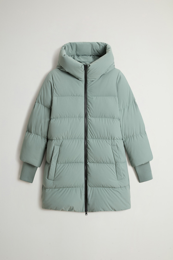 Cloud Down Jacket in Stretch Nylon with Matte Finish Green photo 6 | Woolrich
