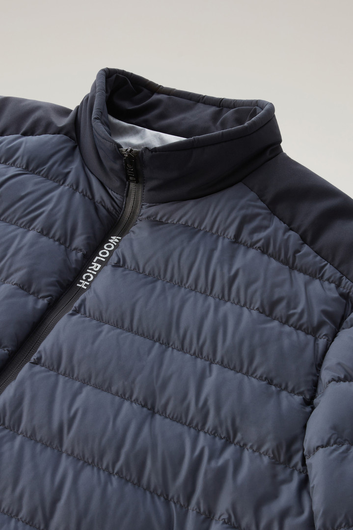 Bering Tech Lightweight Hybrid Down Jacket in Microfibre Blue photo 3 | Woolrich