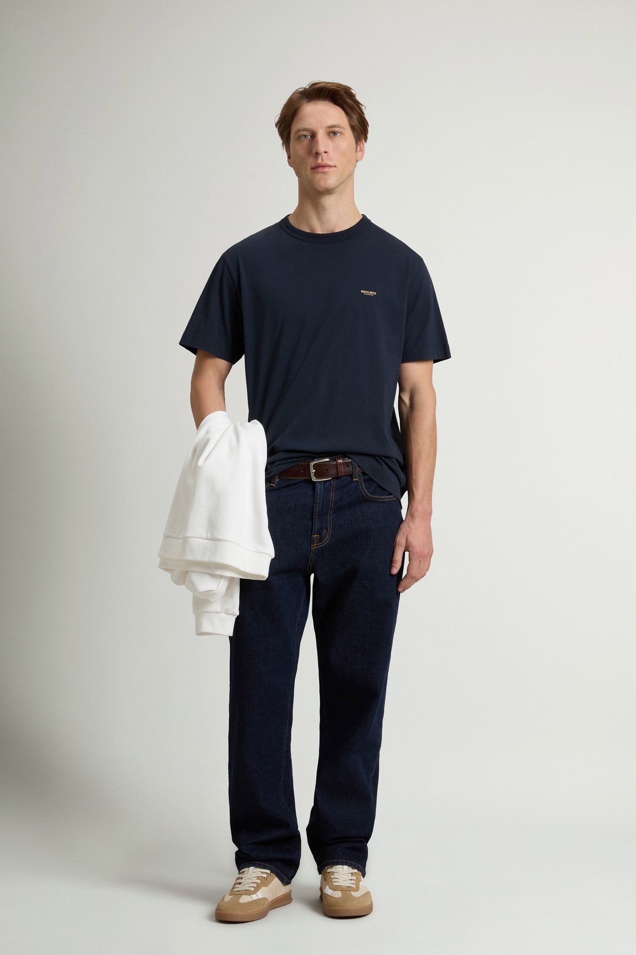 COTTON LOGO T-SHIRT Blue photo 2 | Woolrich