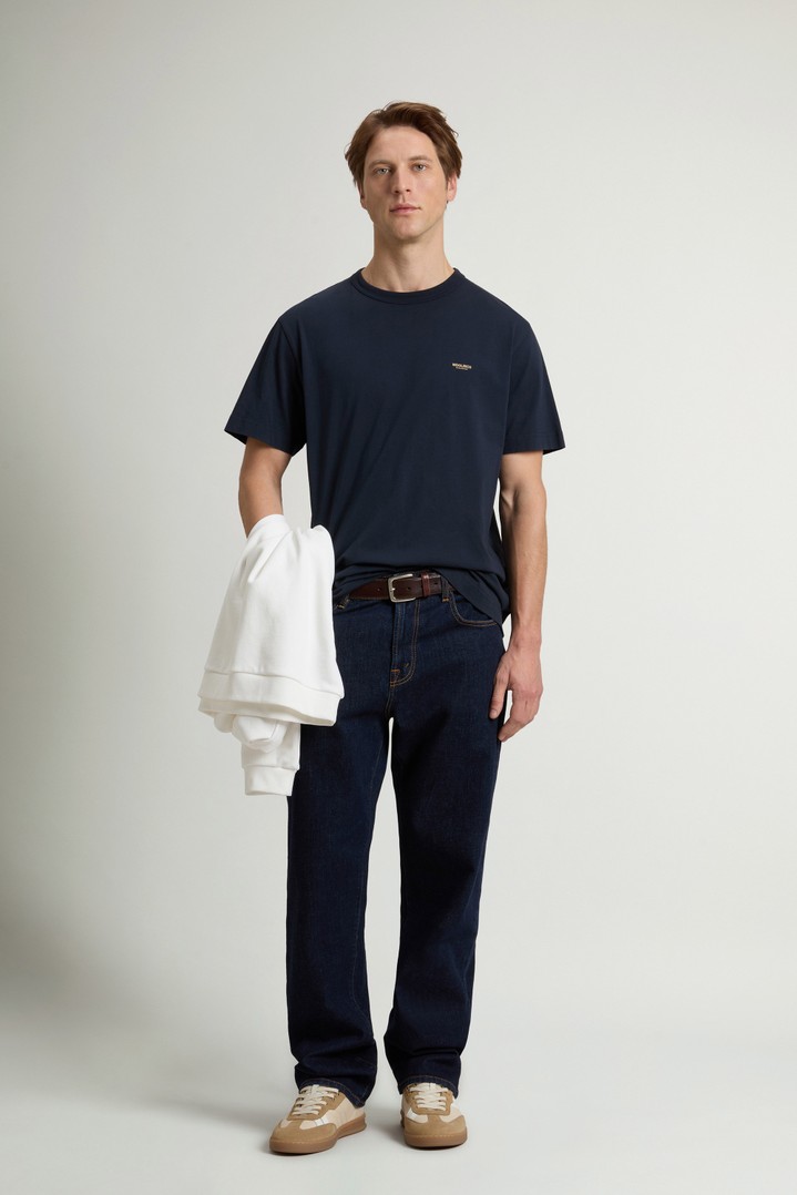 COTTON LOGO T-SHIRT Blue photo 2 | Woolrich