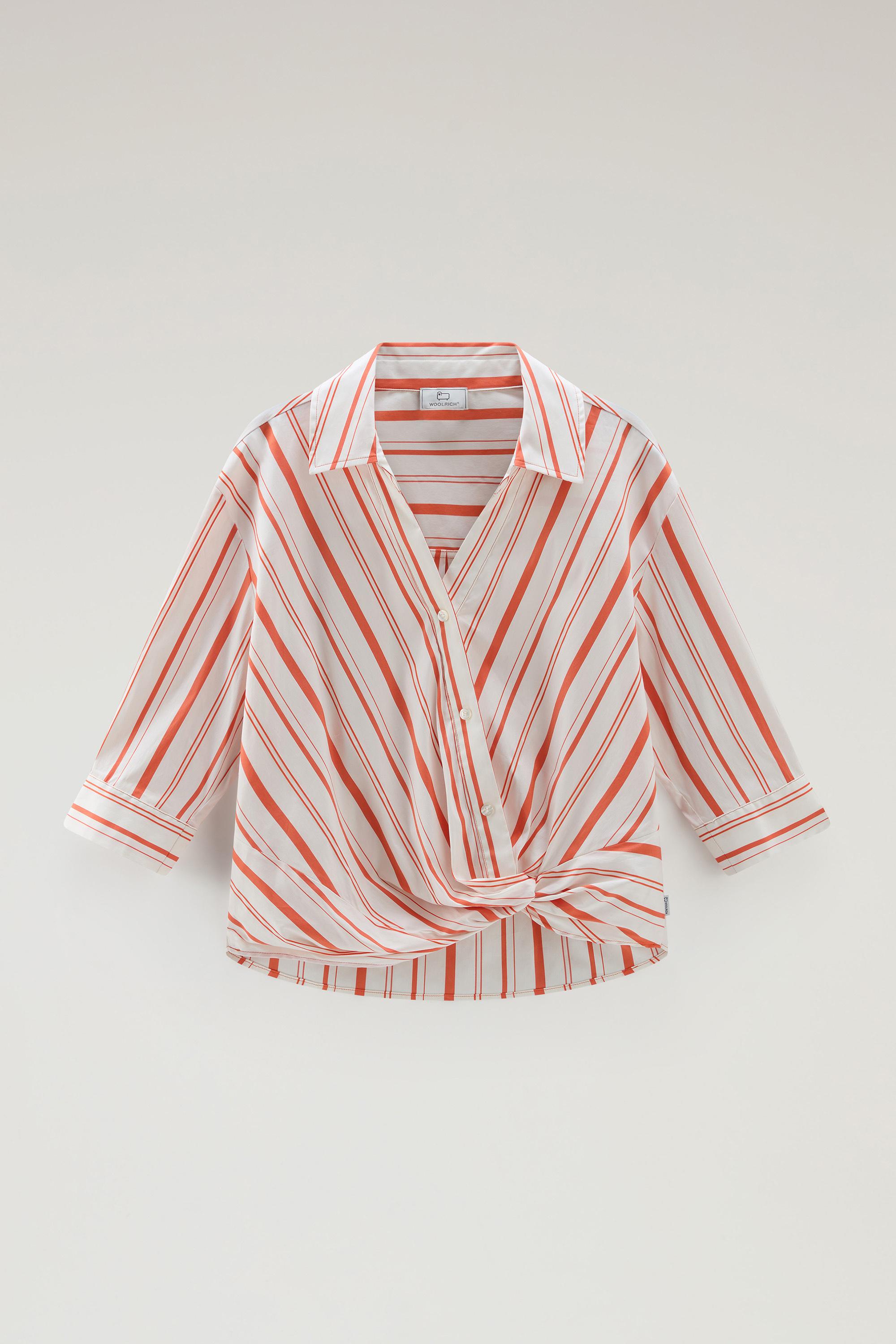 Striped Shirt in Cotton Blend Poplin White photo 1 | Woolrich