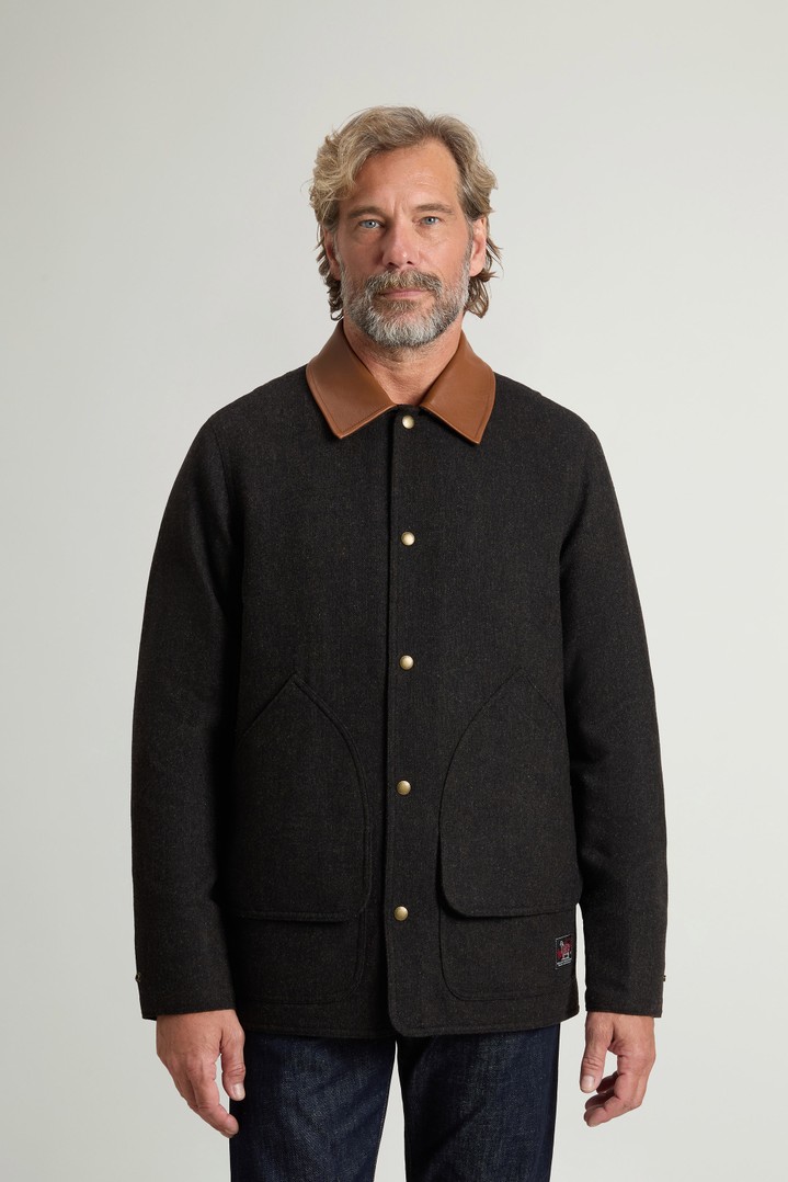 Manteau Barn en laine italienne mélangée Noir photo 1 | Woolrich