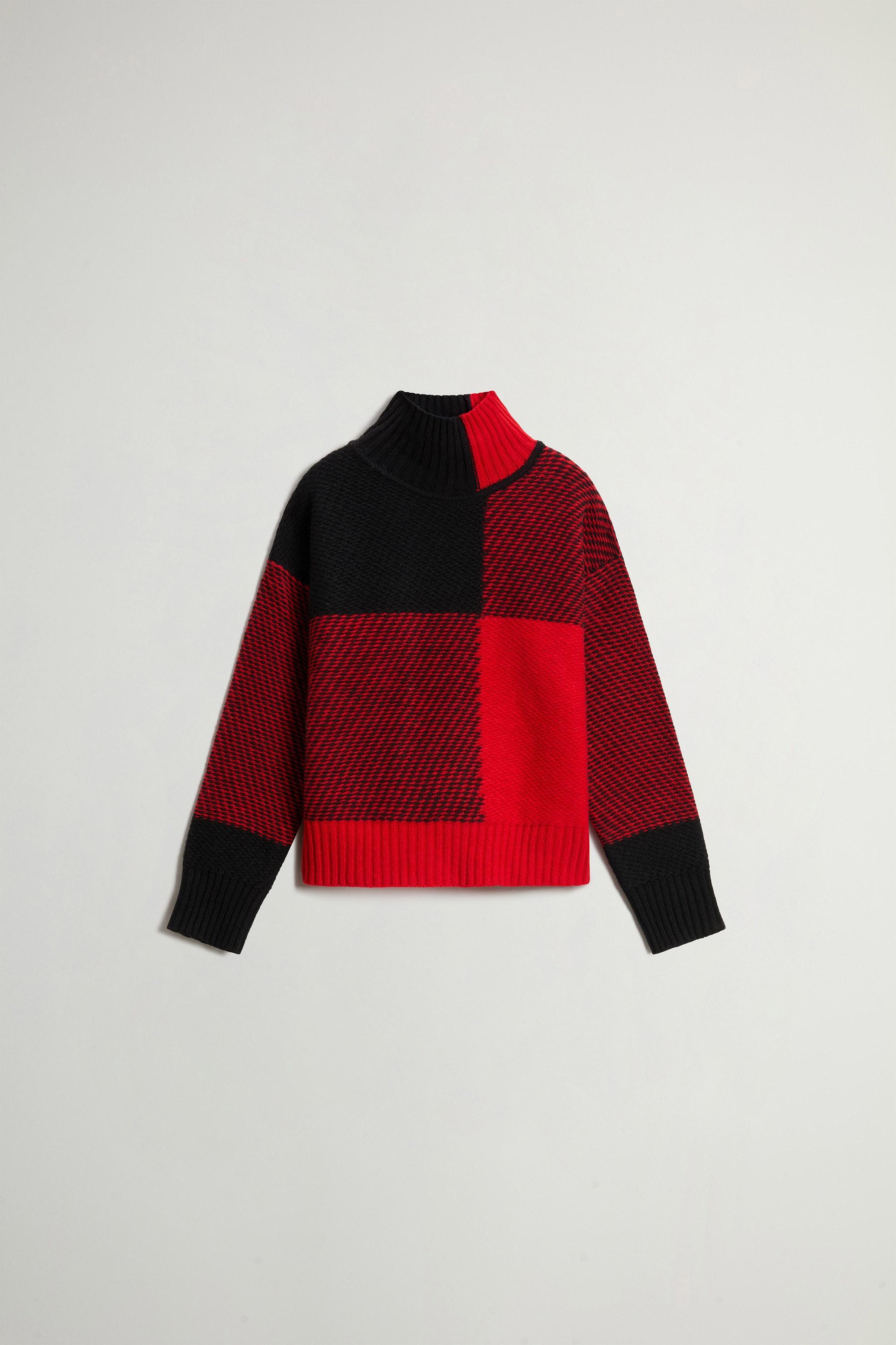 Girl'S Plaid Turtleneck in Merino Wool Blend Red photo 1 | Woolrich