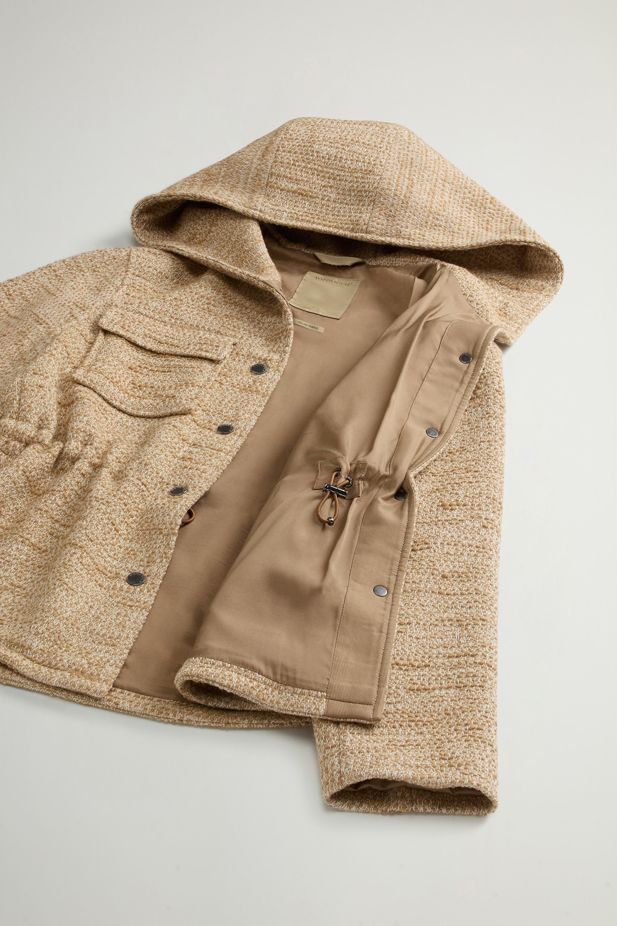 Overshirt with Hood in Italian Wool Blend Beige photo 8 | Woolrich