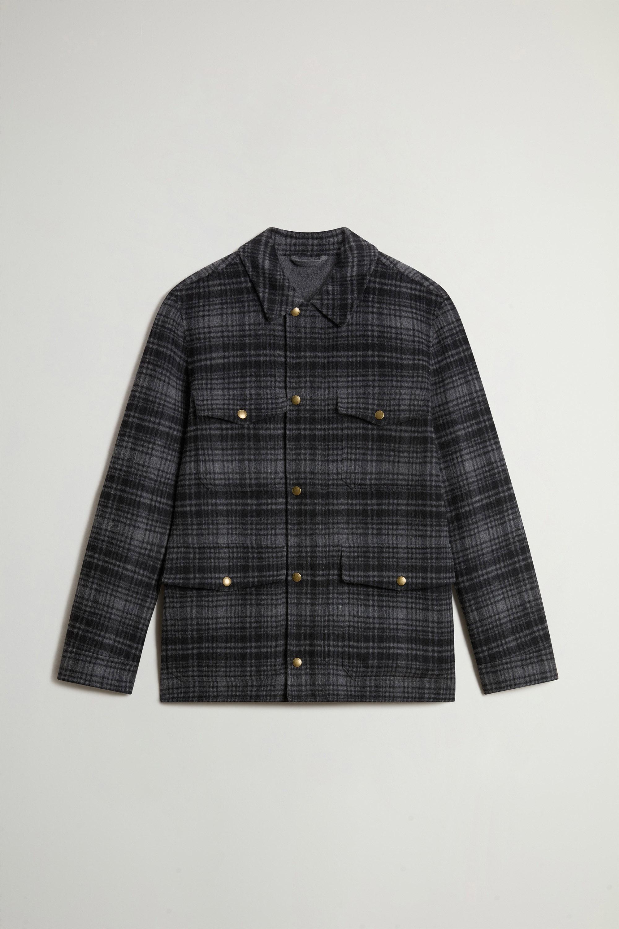 Checked Overshirt in Wool Blend Gray photo 5 | Woolrich