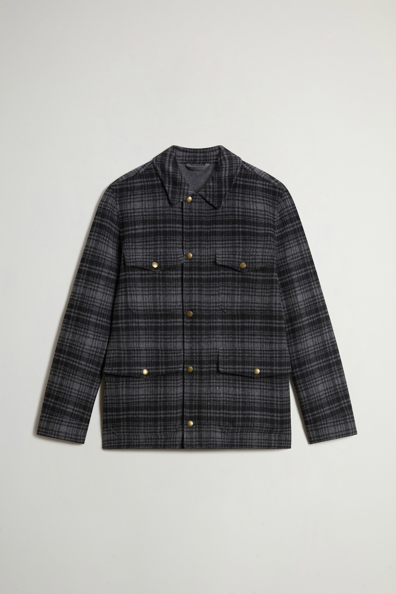 Checked Overshirt in Wool Blend Gray photo 5 | Woolrich