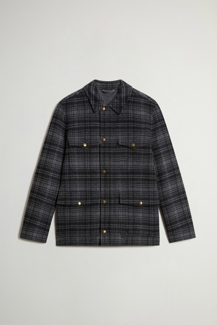 Checked Overshirt in Wool Blend Gray photo 5 | Woolrich