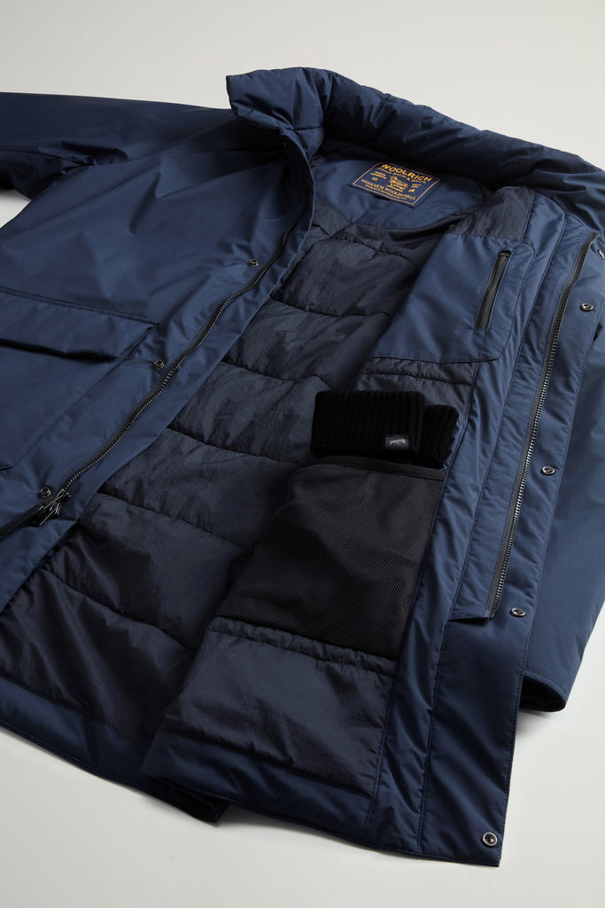 Coat in Light Micro Ripstop with Removable Hood Blue photo 8 | Woolrich