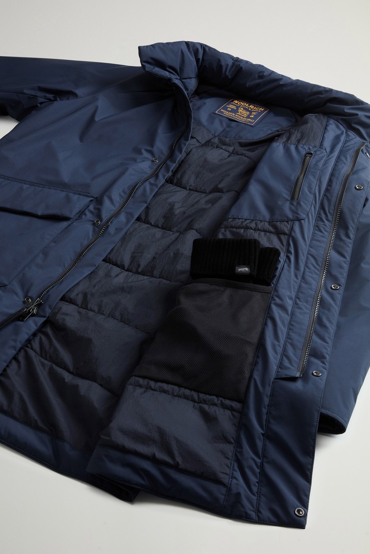 Coat in Light Micro Ripstop with Removable Hood Blue photo 8 | Woolrich