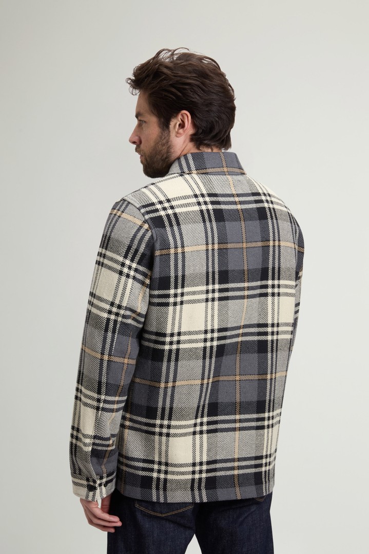 Checked Overshirt in Cotton Blend Gray photo 3 | Woolrich
