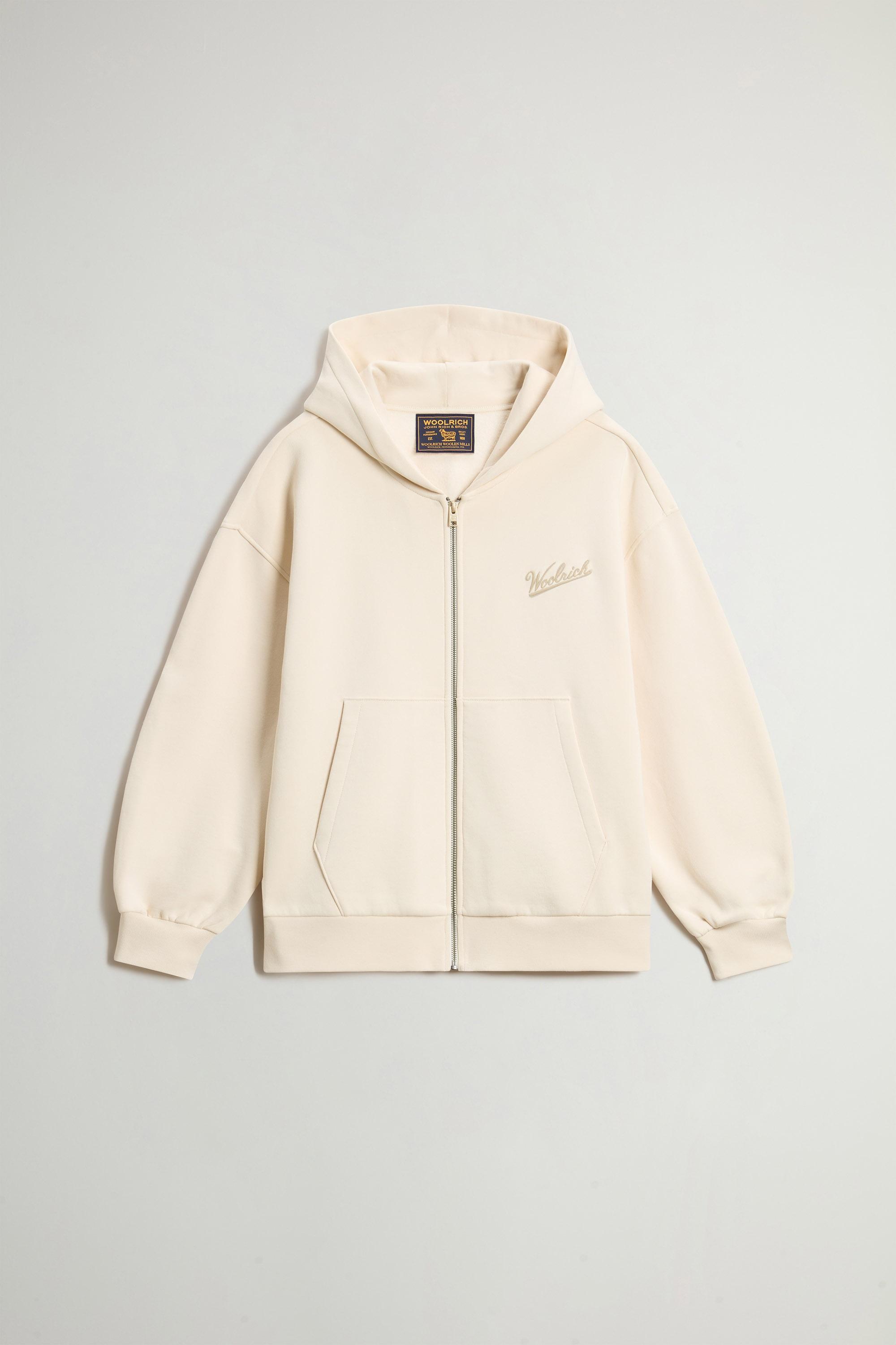 Zippered Hoodie in Pure Cotton White photo 5 | Woolrich