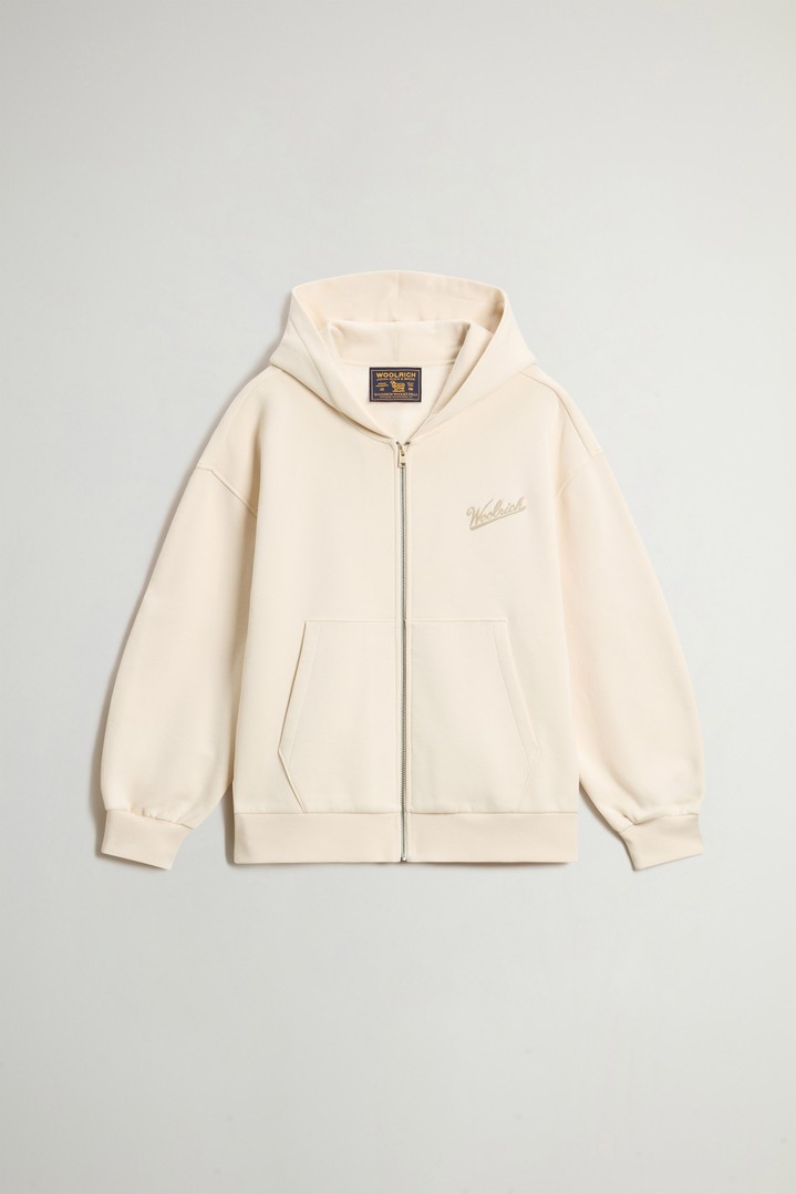 Zippered Hoodie in Pure Cotton White photo 5 | Woolrich