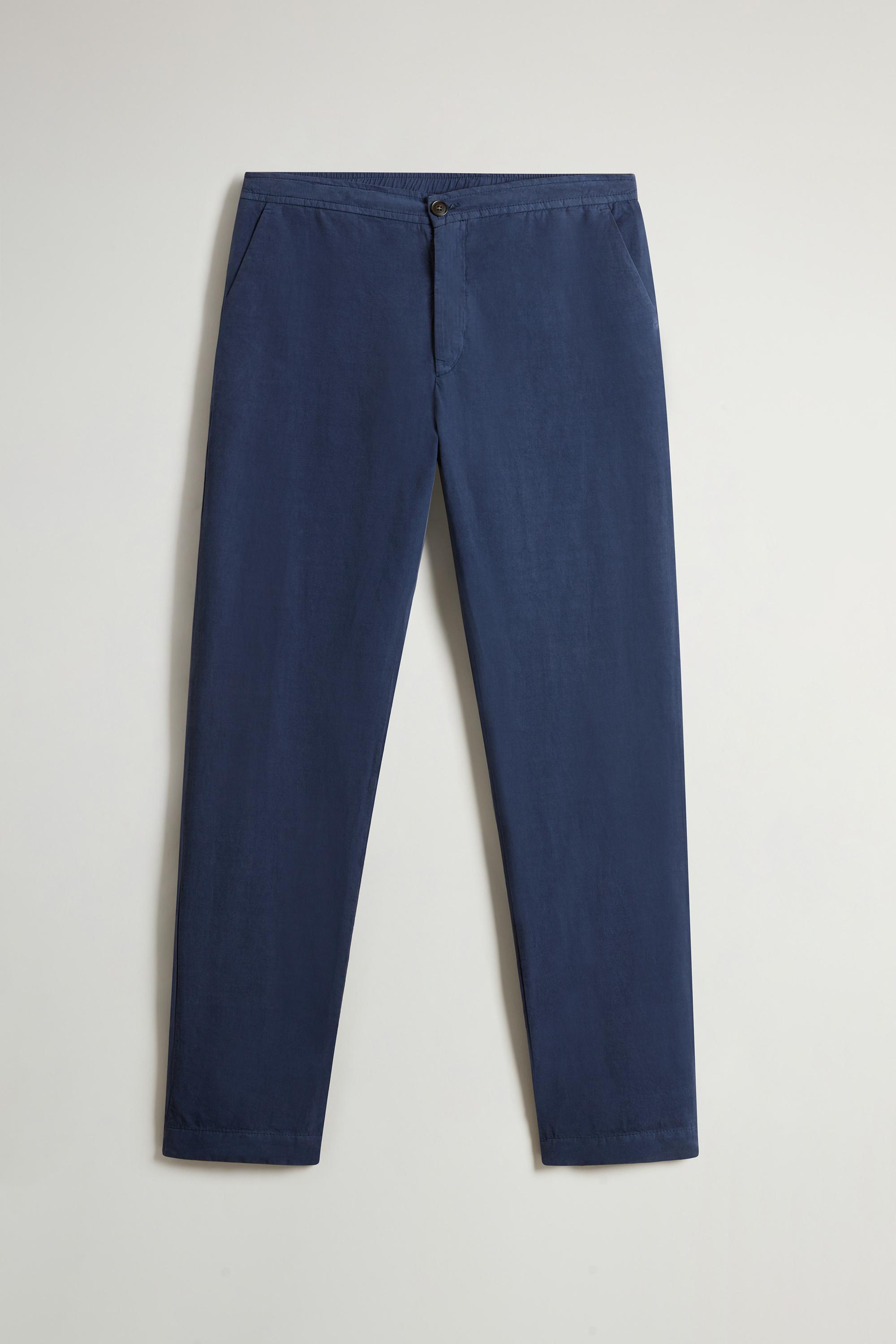 Garment-Dyed Cotton- and Linen-Blend Pants Blue photo 1 | Woolrich