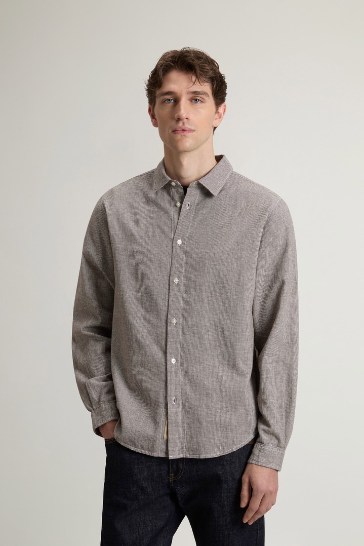 LINEN SHIRT YD Brown photo 1 | Woolrich