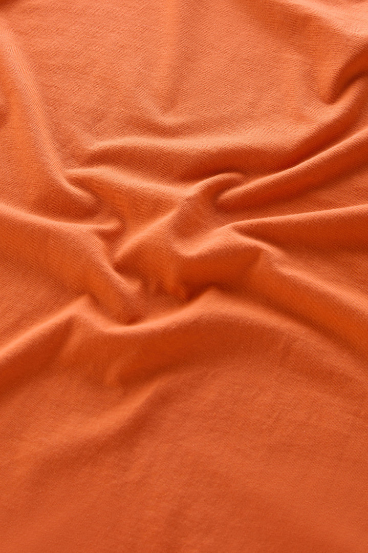 Pure Cotton T-Shirt with an Embroidered Logo Orange photo 3 | Woolrich