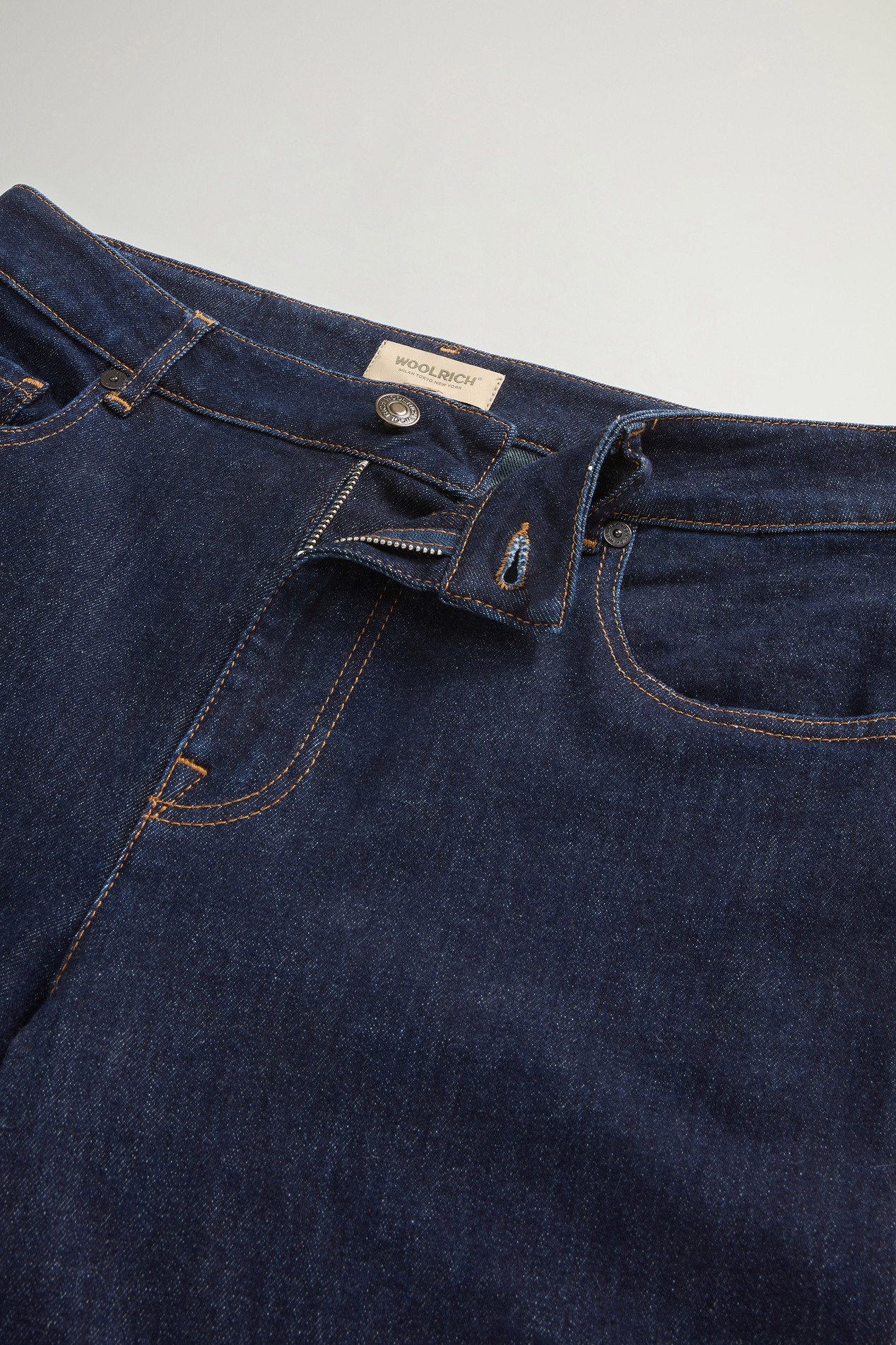 Wide-Leg Five-Pocket Jeans in Stretch Cotton Denim Blue photo 4 | Woolrich