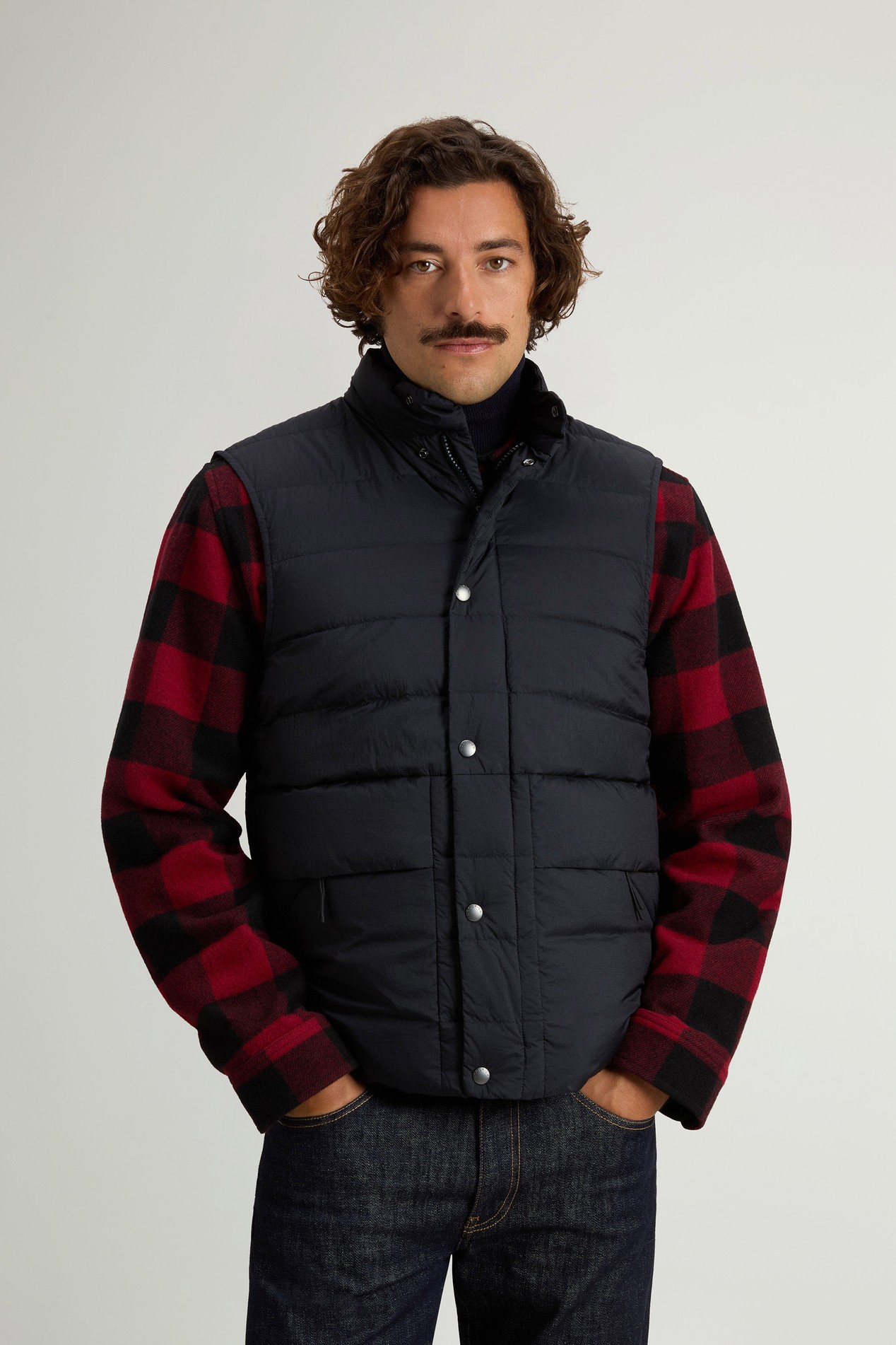 Gilet Bering trapuntato in nylon crinkle Blu photo 1 | Woolrich