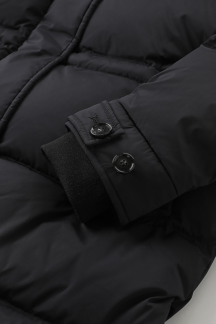Hooded Alsea Down Jacket in Stretch Nylon Black photo 4 | Woolrich