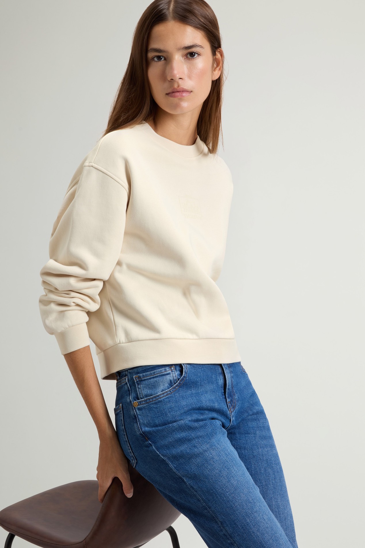 Crewneck Sweatshirt in Pure Cotton White photo 4 | Woolrich
