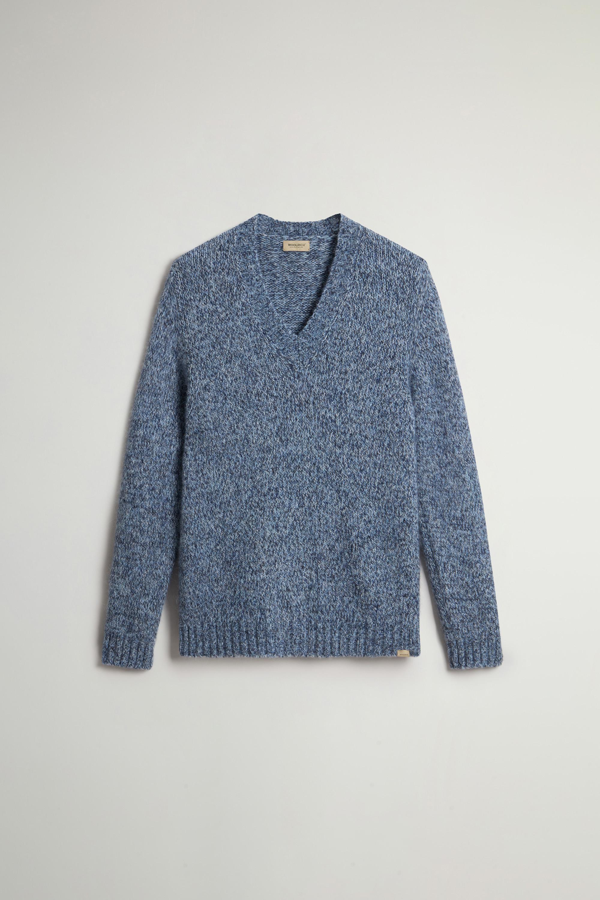 MOULINE ALPACA BLEND V-NECK Blue photo 5 | Woolrich