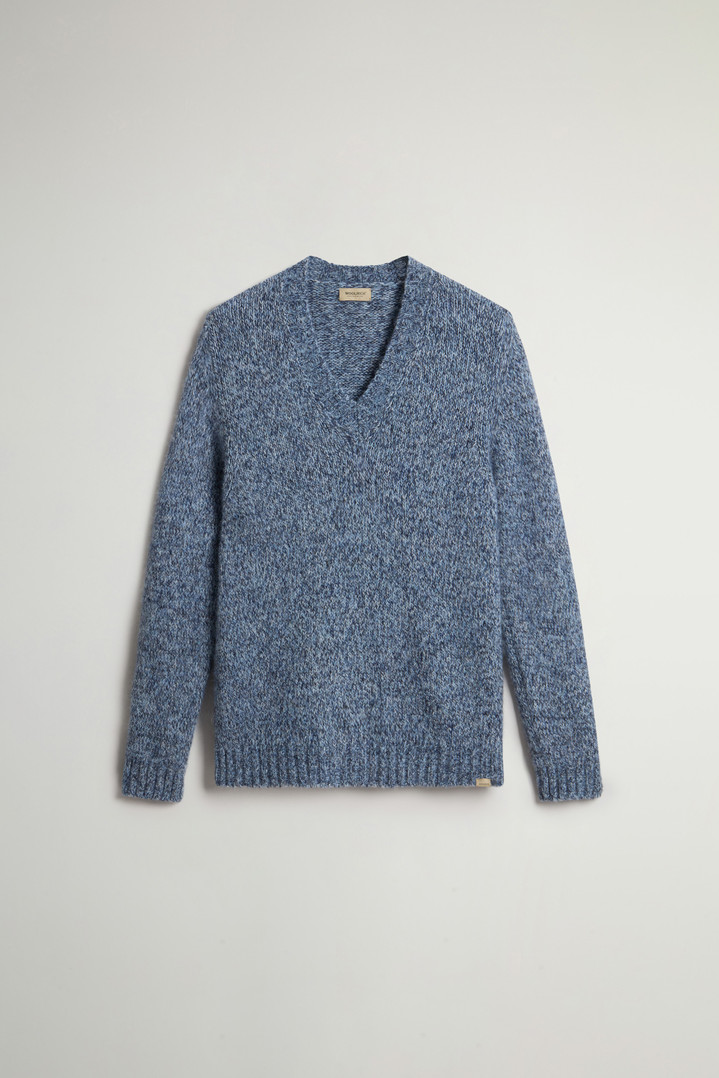 MOULINE ALPACA BLEND V-NECK Blue photo 5 | Woolrich