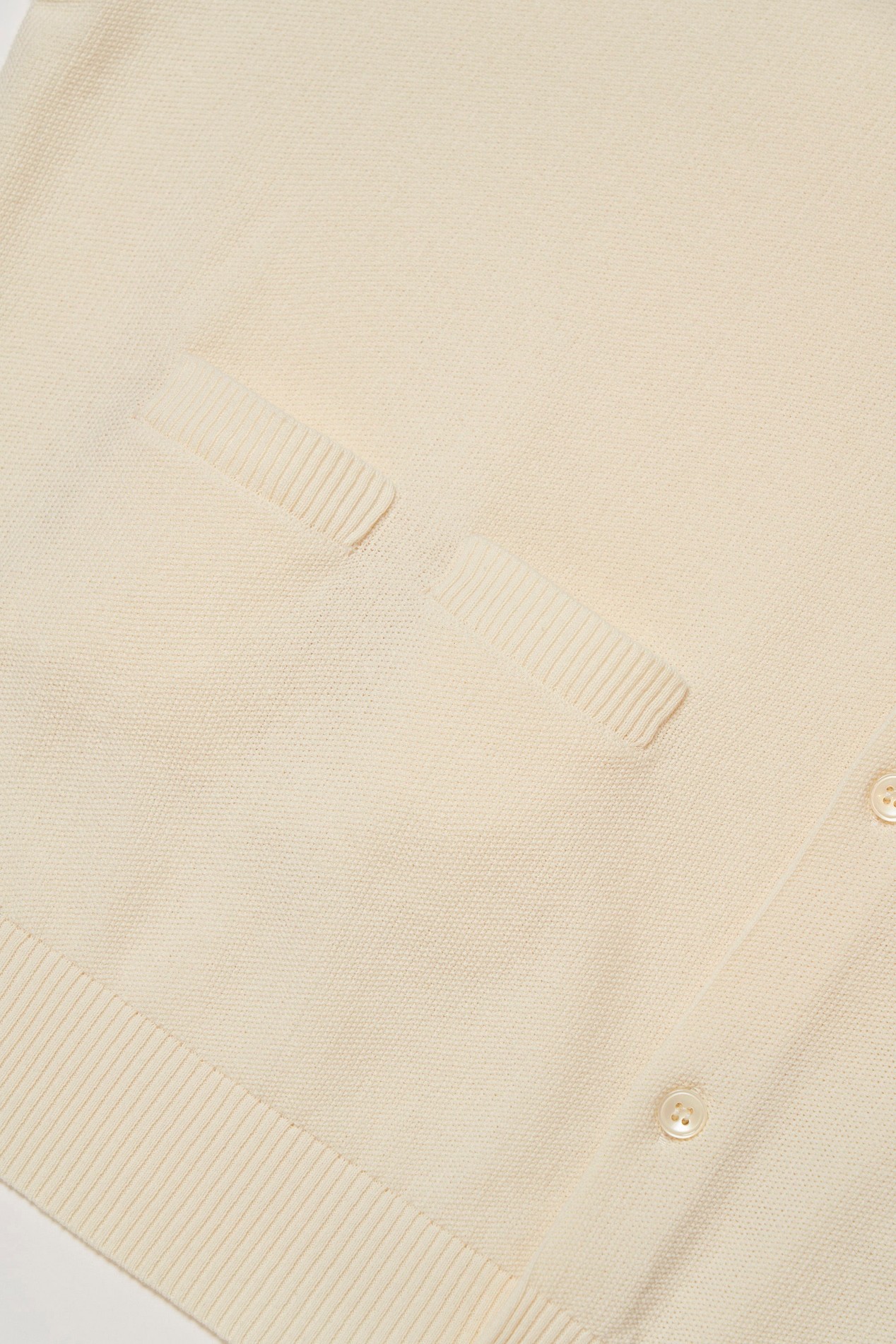 SHEEP PATCH COTTON PIQUE KNIT CARDIGAN White photo 5 | Woolrich