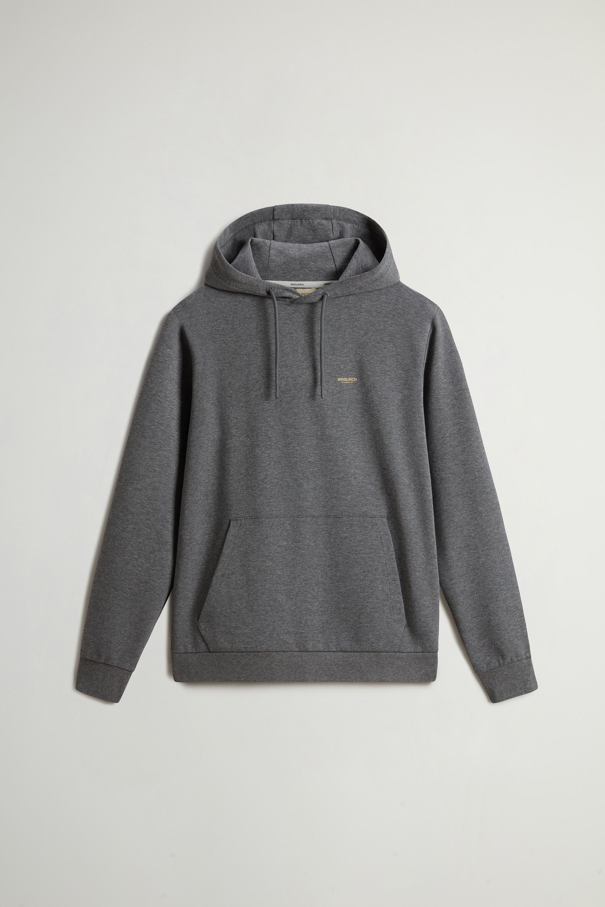 Hooded Sweatshirt in Cotton-Blend Interlock Gray photo 1 | Woolrich