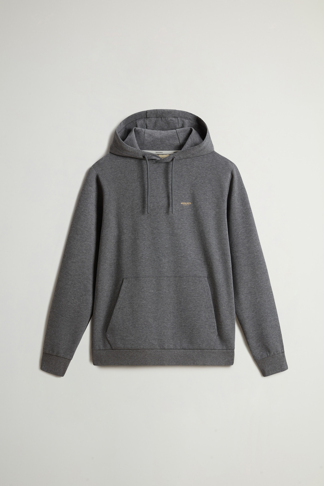 Hooded Sweatshirt in Cotton-Blend Interlock Gray photo 1 | Woolrich