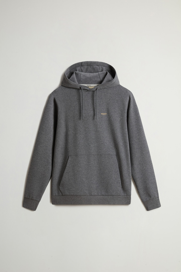 Hooded Sweatshirt in Cotton-Blend Interlock Gray photo 1 | Woolrich