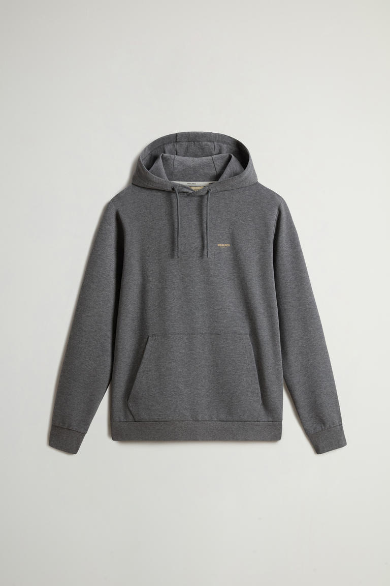 Hooded Sweatshirt in Cotton-Blend Interlock Gray photo 1 | Woolrich