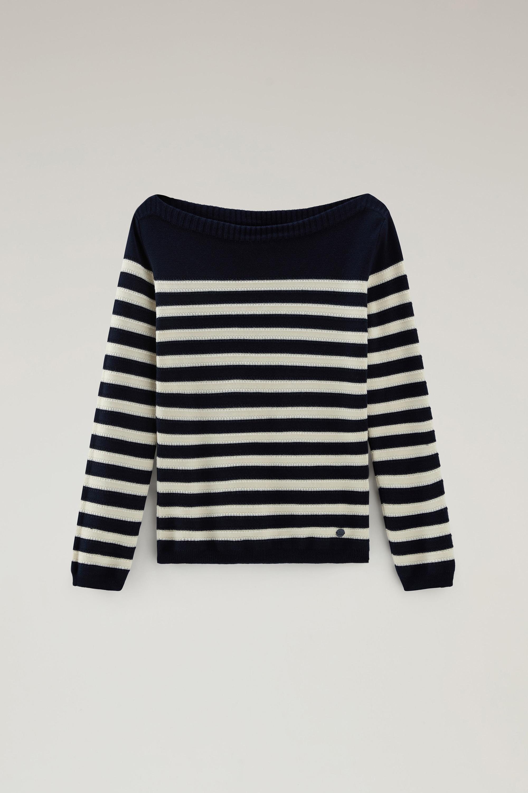 Pure Cotton Sweater with Boat Neckline Blue photo 1 | Woolrich