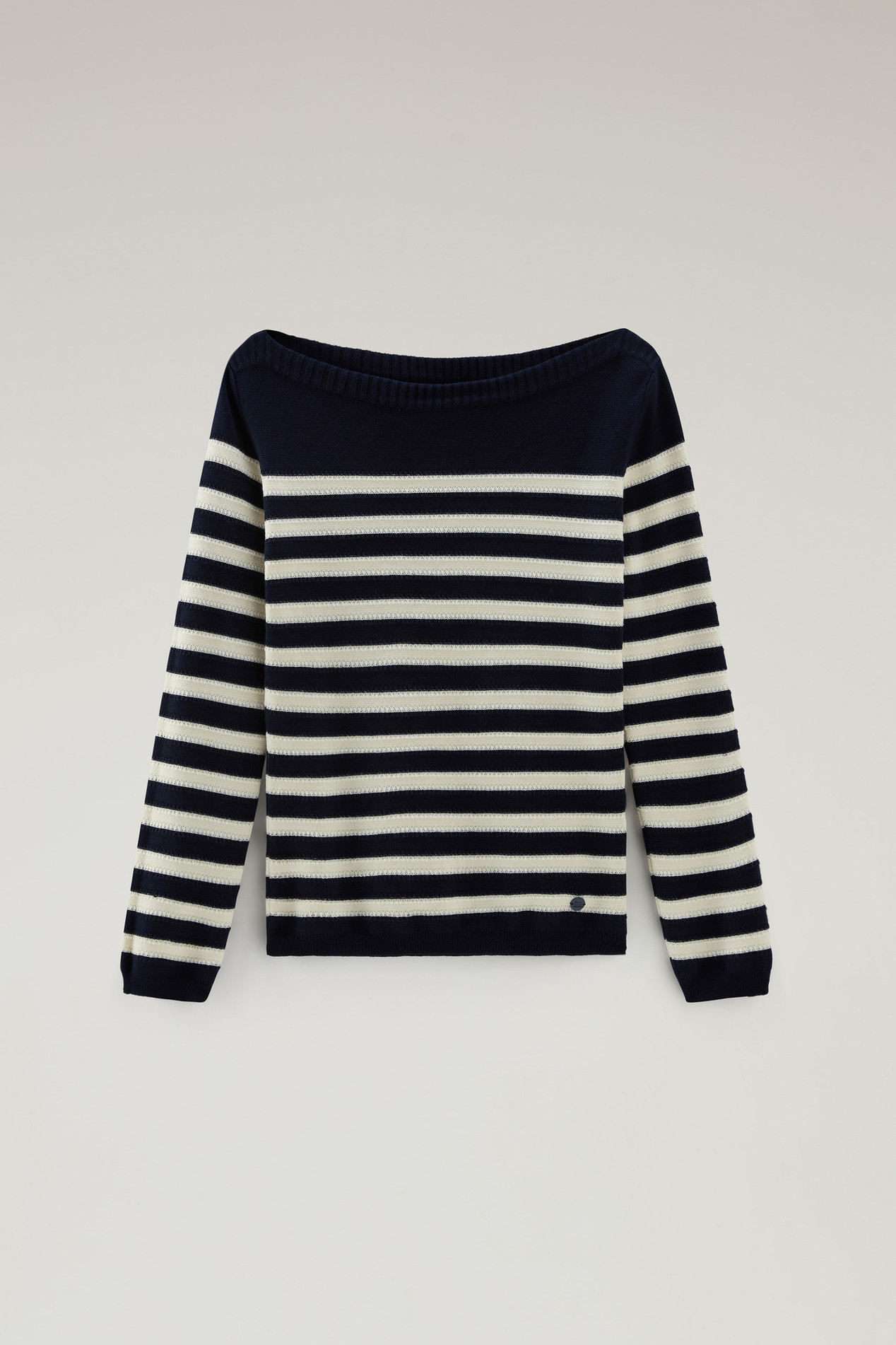 Pure Cotton Sweater with Boat Neckline Blue photo 1 | Woolrich