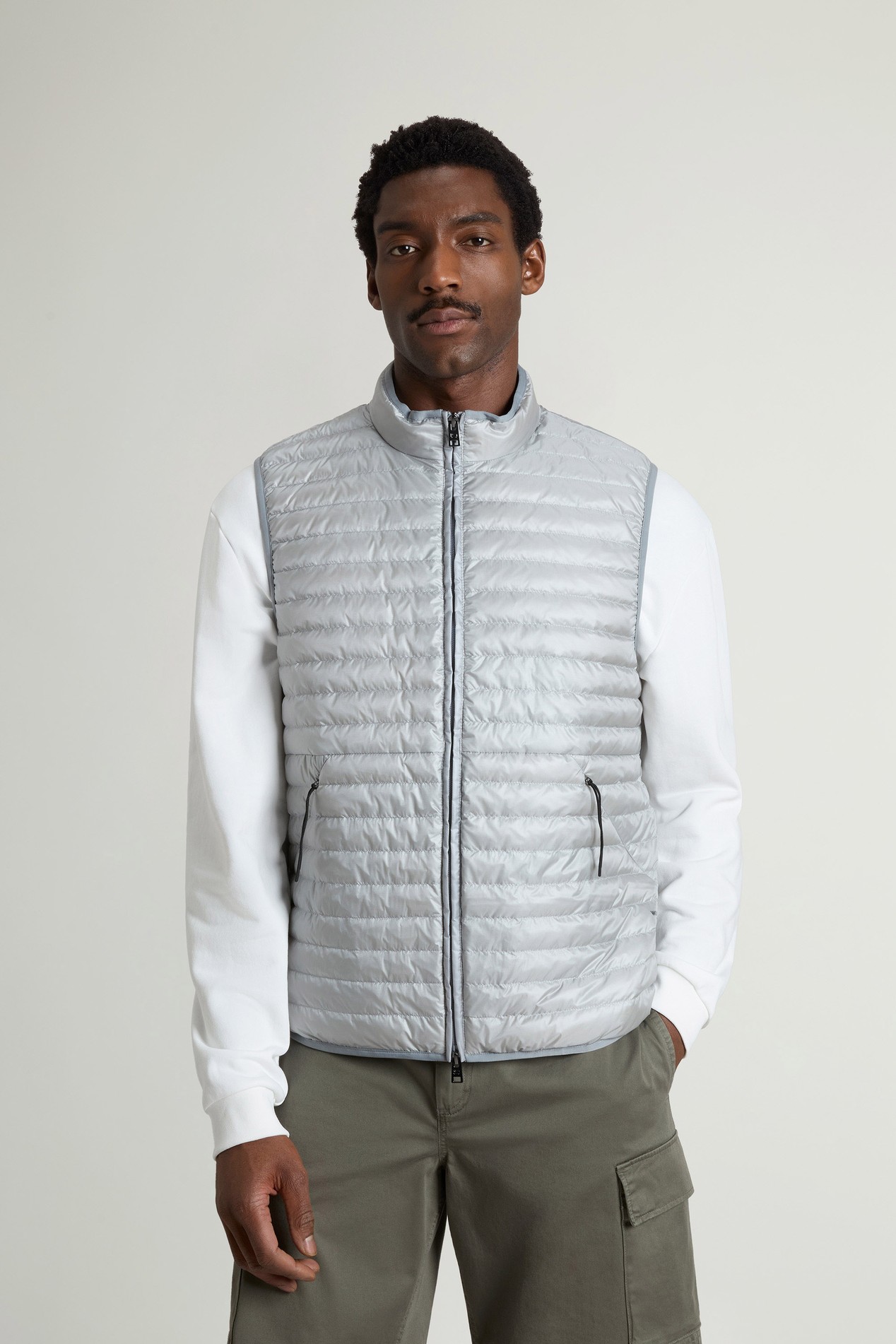 Allen Padded Vest in Ripstop Nylon Gray photo 1 | Woolrich