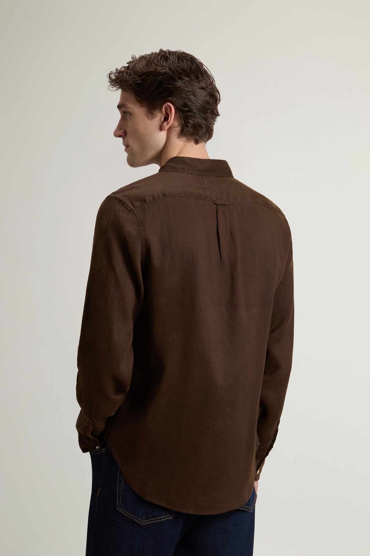 LINEN SHIRT Brown photo 3 | Woolrich