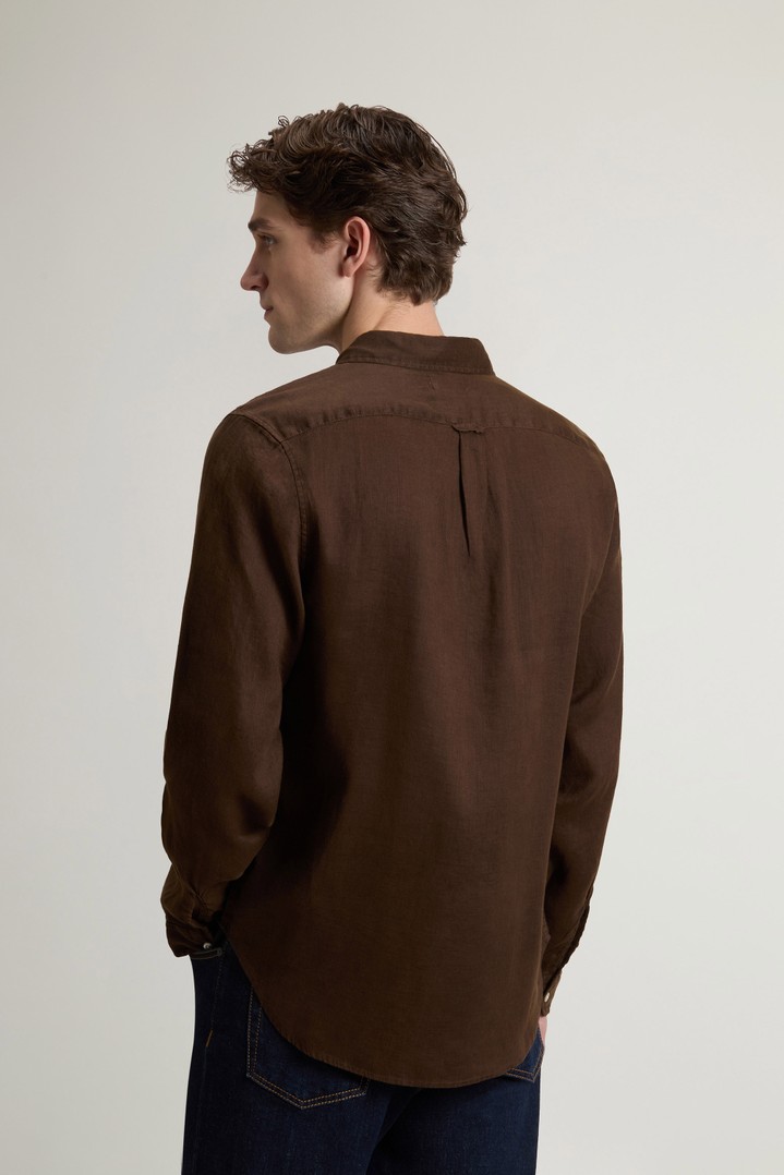 LINEN SHIRT Brown photo 3 | Woolrich