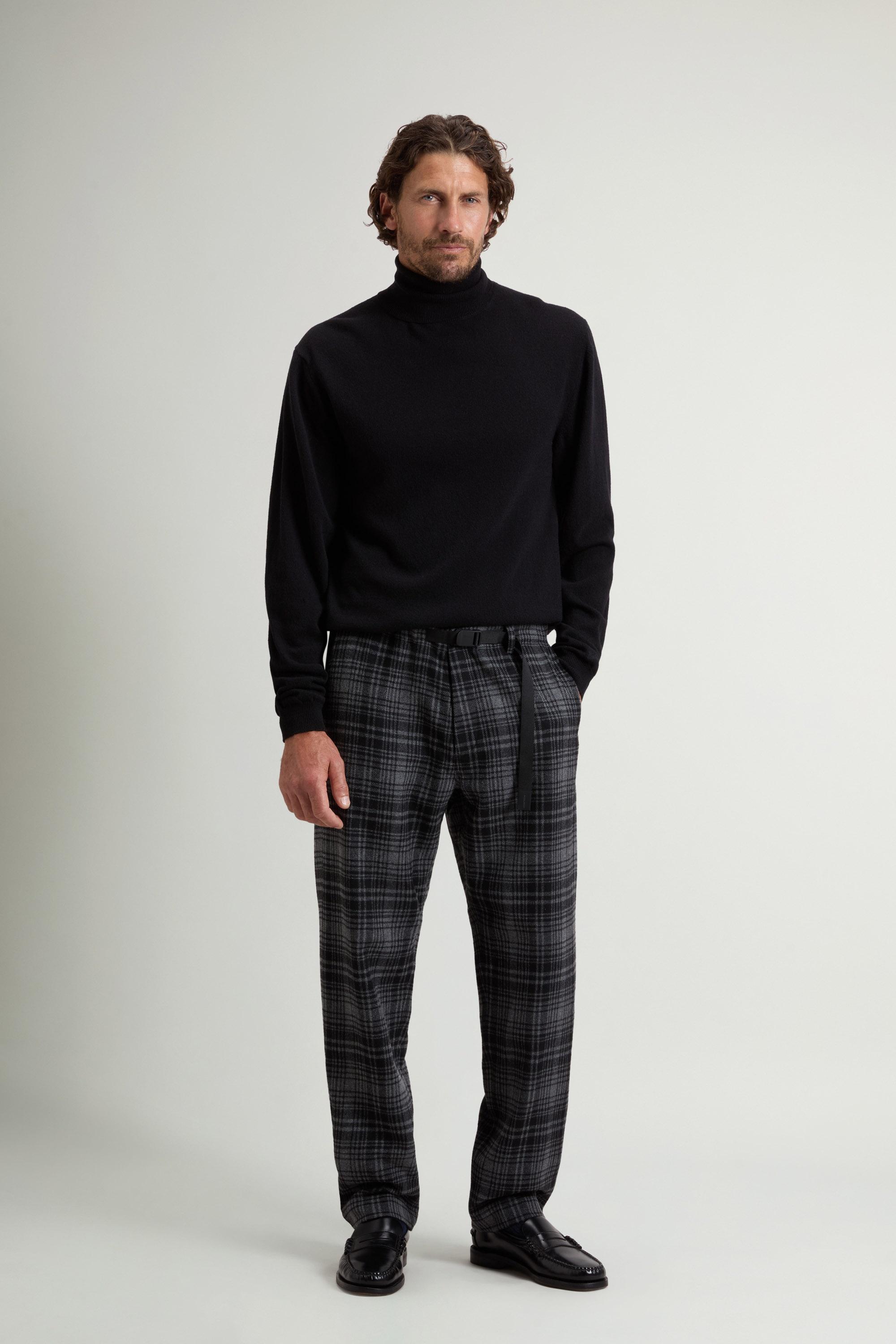 Pants in Checked Recycled Italian Wool-Blend Flannel Gray photo 1 | Woolrich