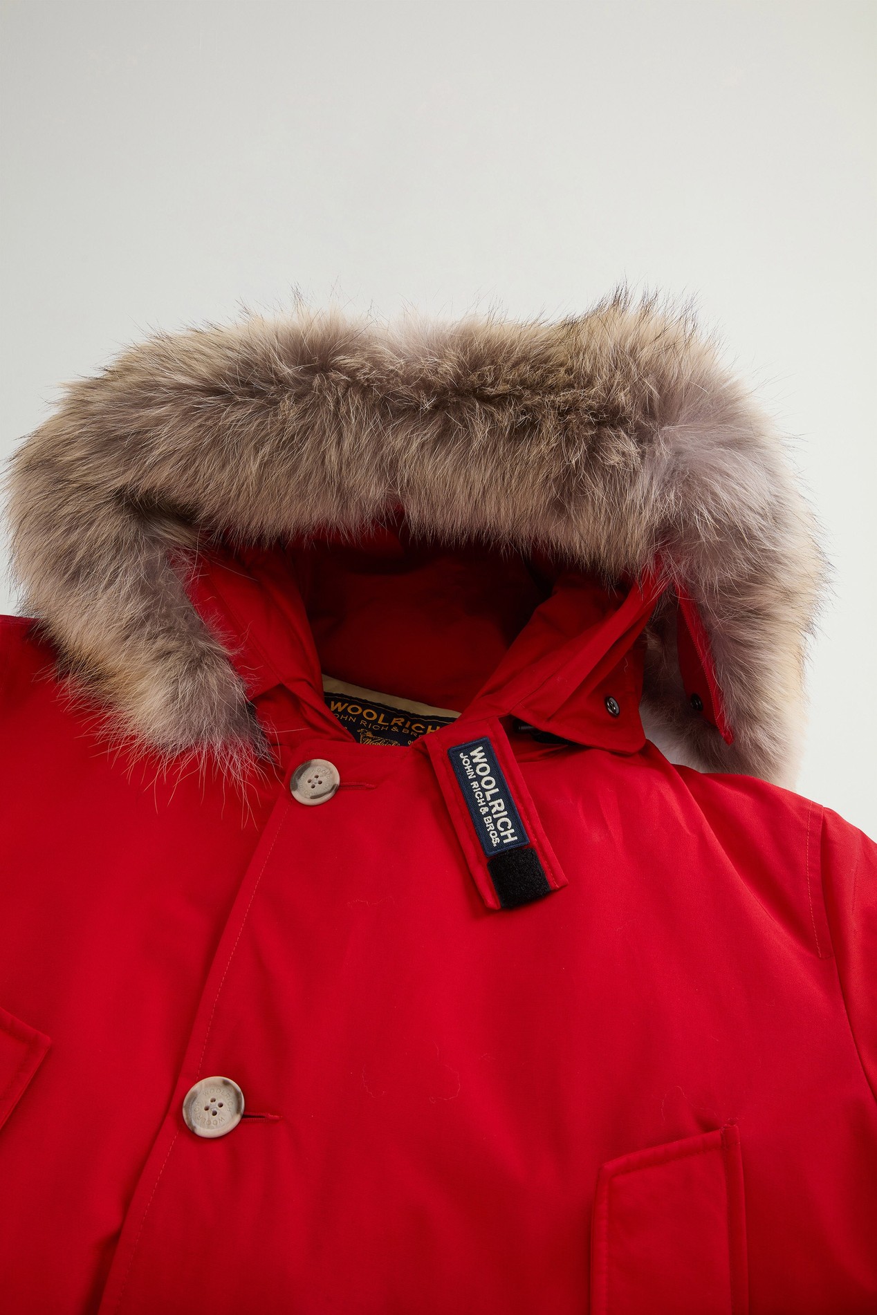 Arctic Parka in Ramar Cloth with Detachable Fur Trim Red photo 6 | Woolrich