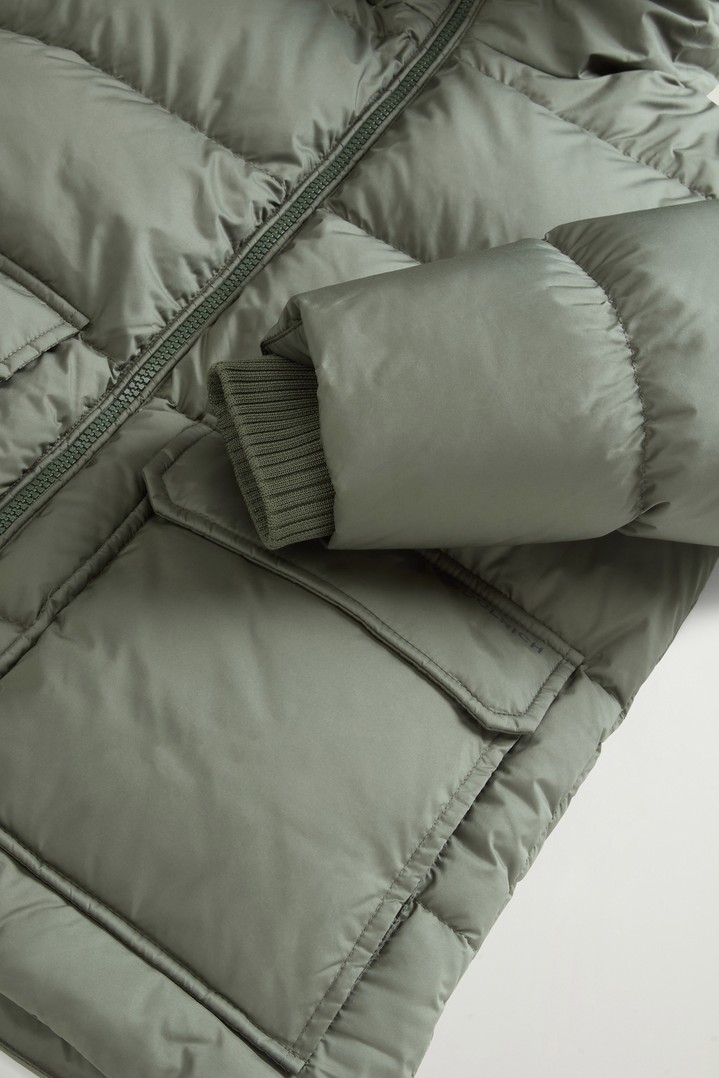 Boys' Sierra Jacket in Quilted Microfiber with Hood Green photo 4 | Woolrich