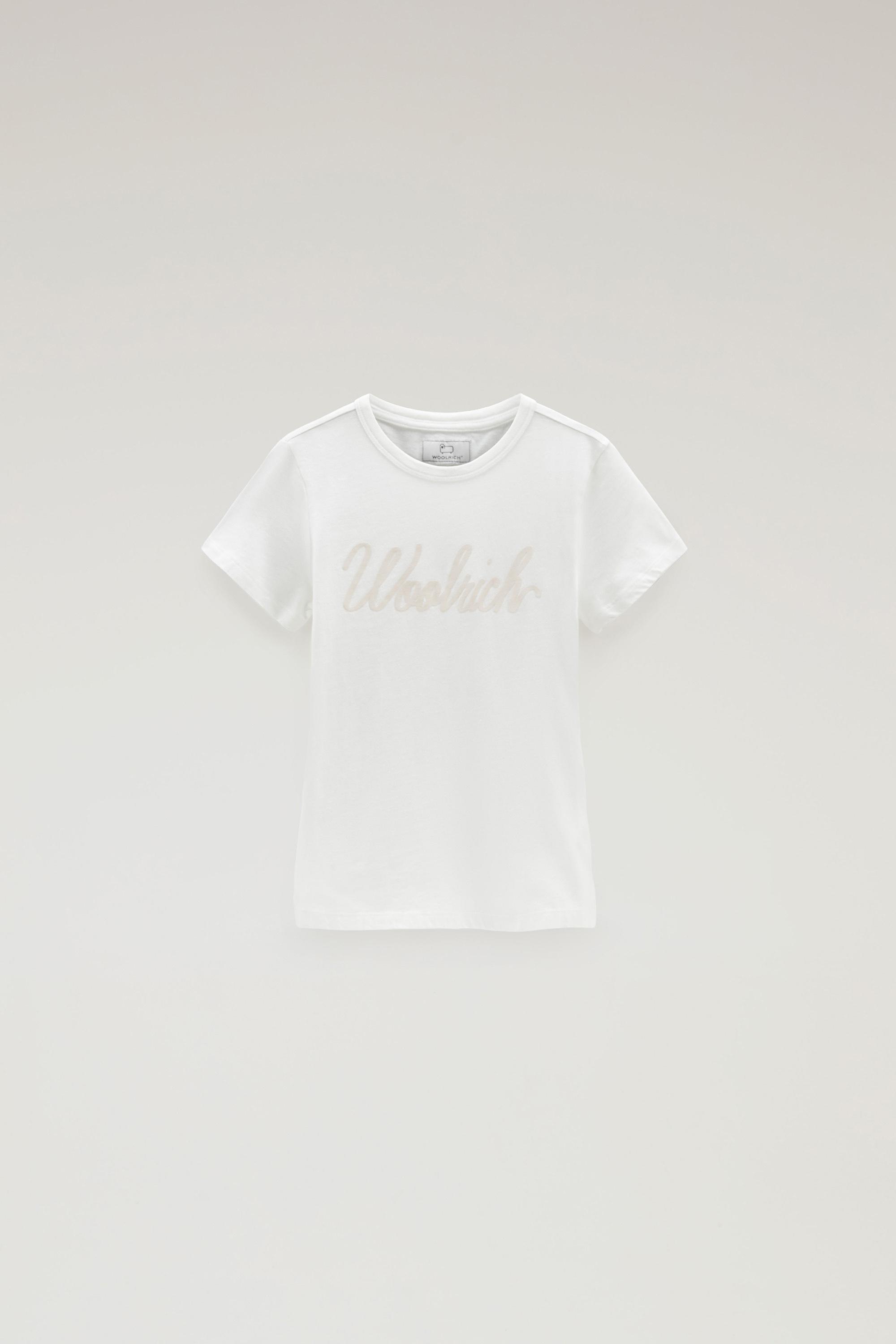 Girls' Logo T-Shirt in Pure Cotton White photo 1 | Woolrich