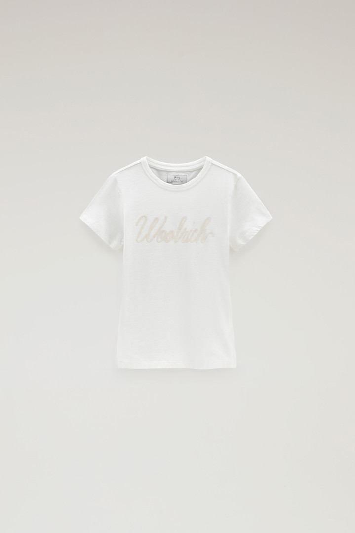 Girls' Logo T-Shirt in Pure Cotton White photo 1 | Woolrich