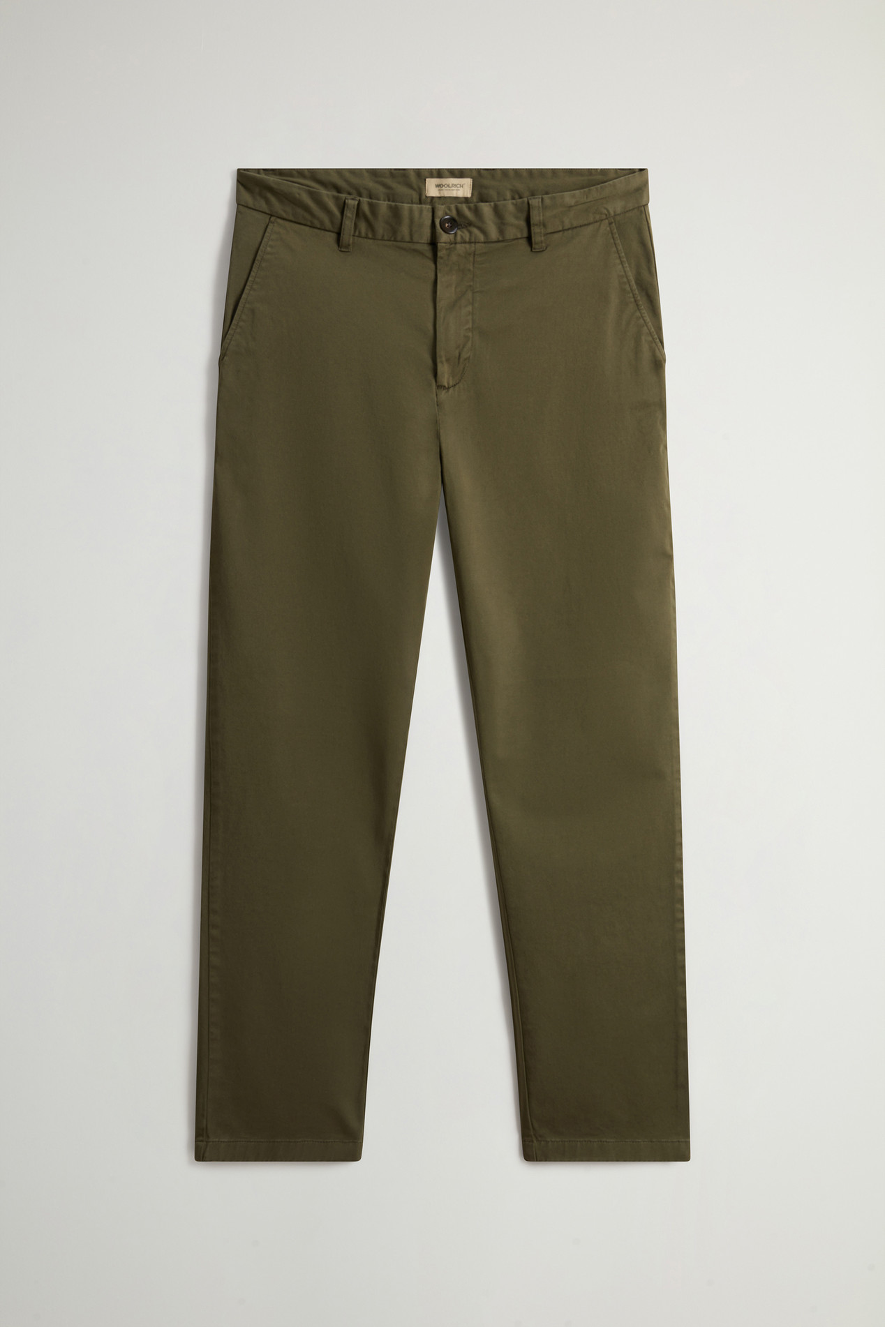 Garment-Dyed Stretch Cotton Twill Chinos Green photo 1 | Woolrich
