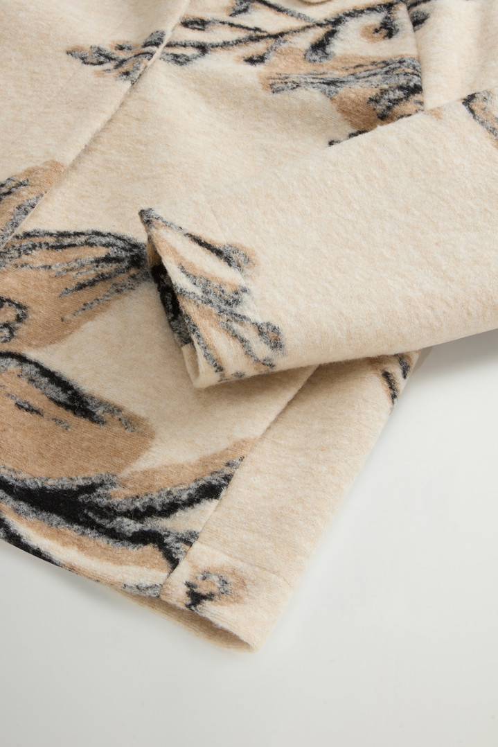 Overshirt in Italian Wool-Blend with Floral Pattern Beige photo 7 | Woolrich