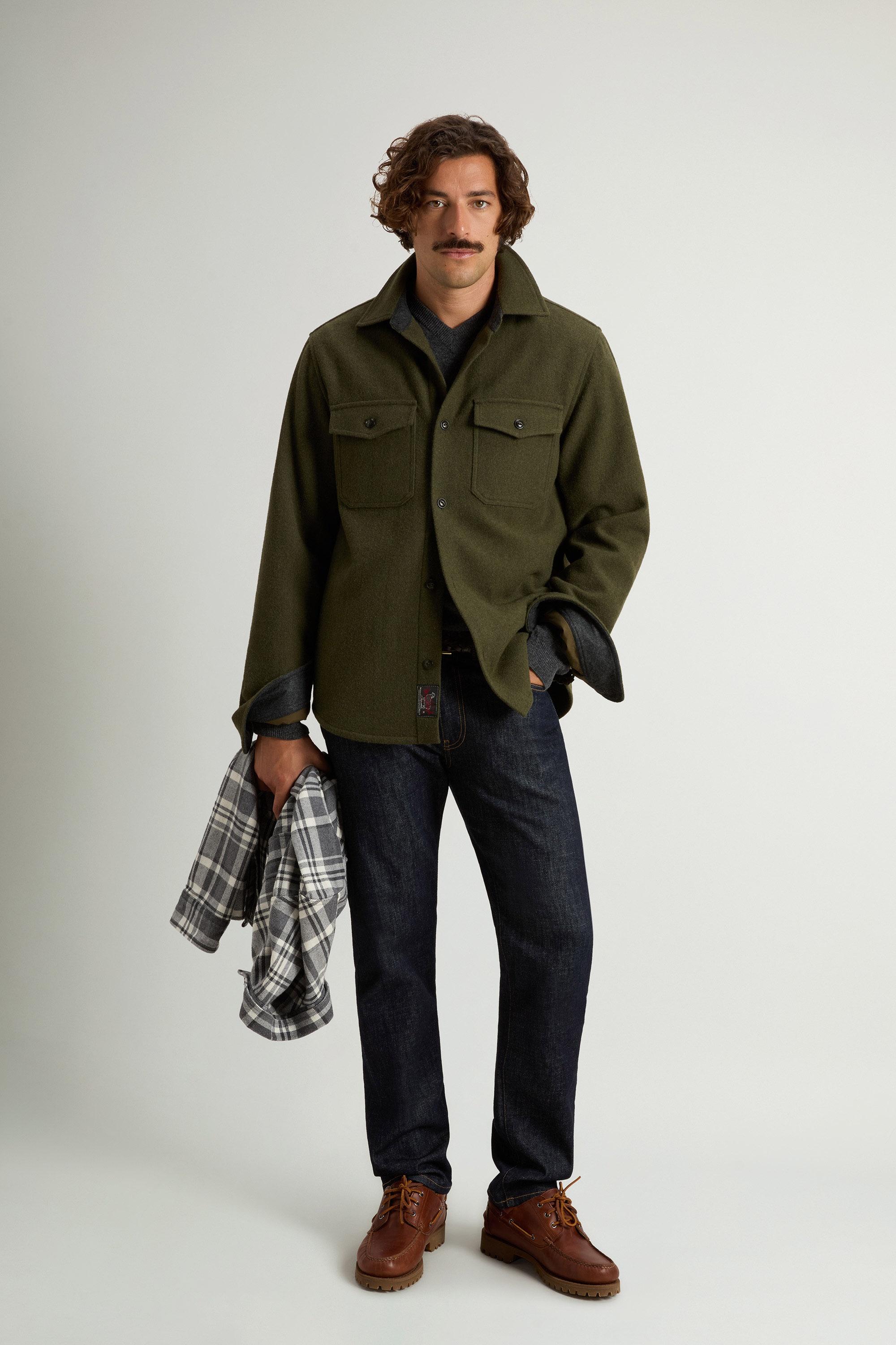 Ranger Overshirt in Recycled Italian Wool Blend Green photo 1 | Woolrich