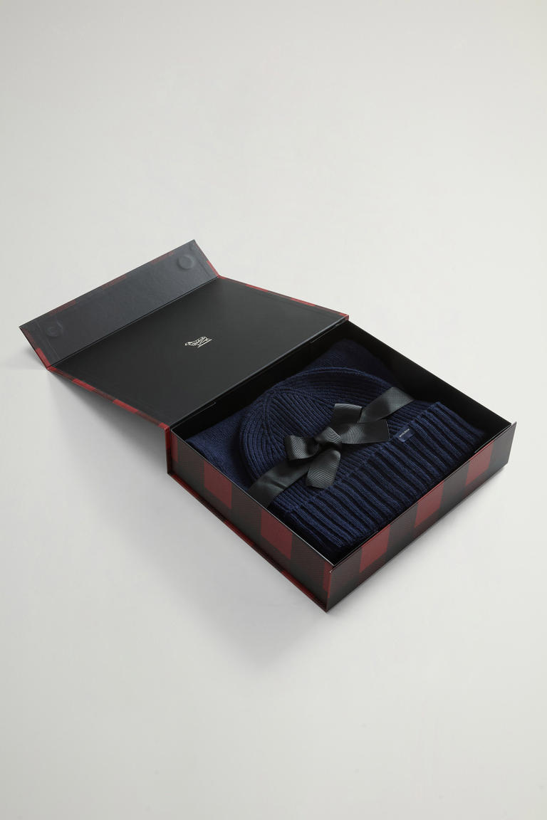 Cadeauset met muts en sjaal van Merino-wolmix Blauw photo 1 | Woolrich