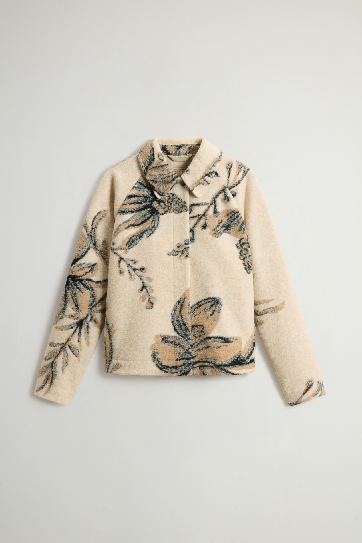 Overshirt in Italian Wool-Blend with Floral Pattern Beige photo 5 | Woolrich