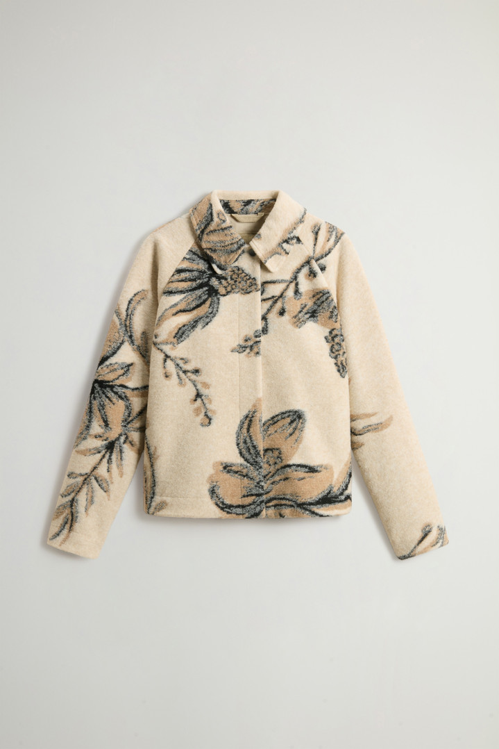 Overshirt in Italian Wool-Blend with Floral Pattern Beige photo 5 | Woolrich