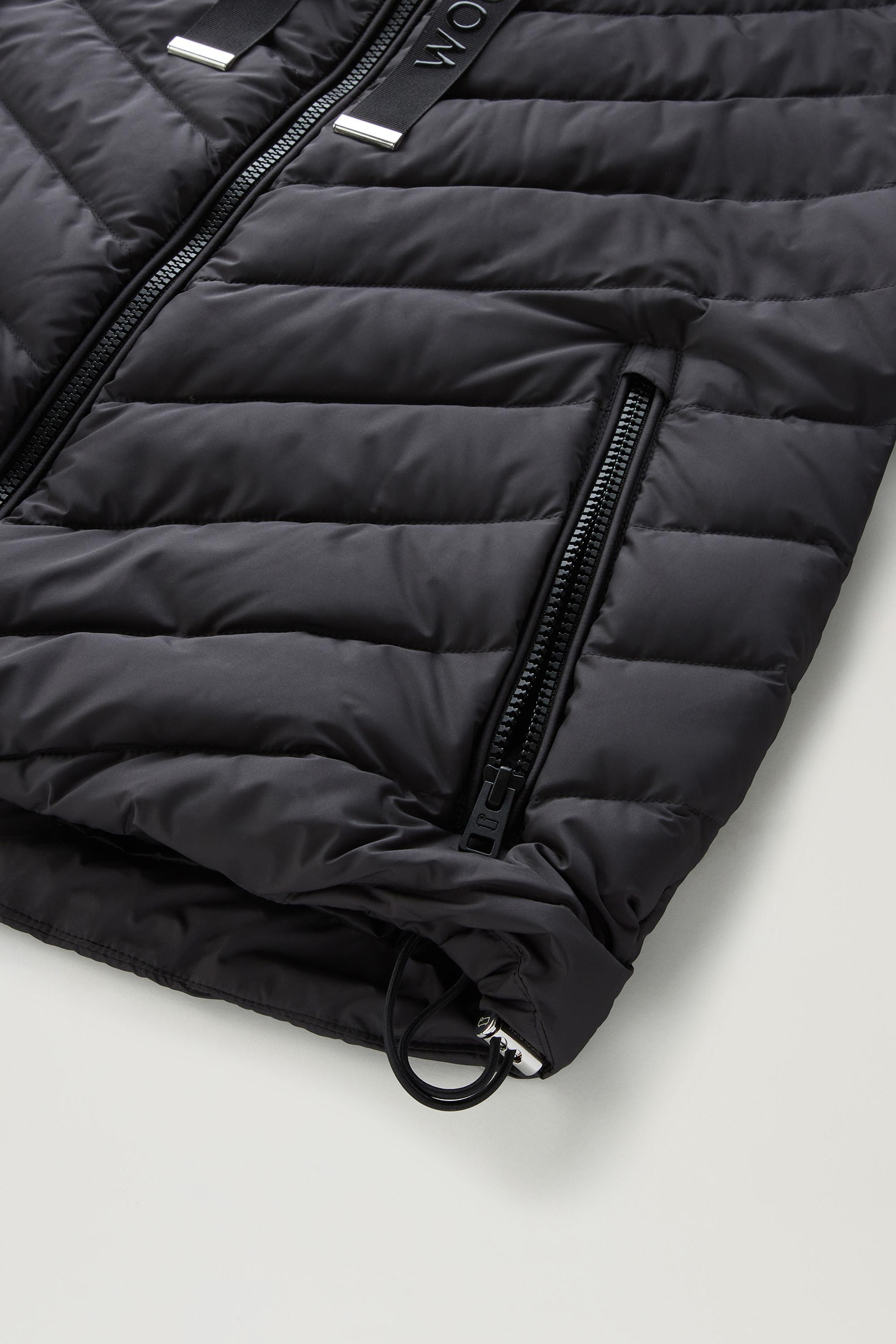 Microfibre Jacket with Chevron Quilting and Hood Black photo 5 | Woolrich