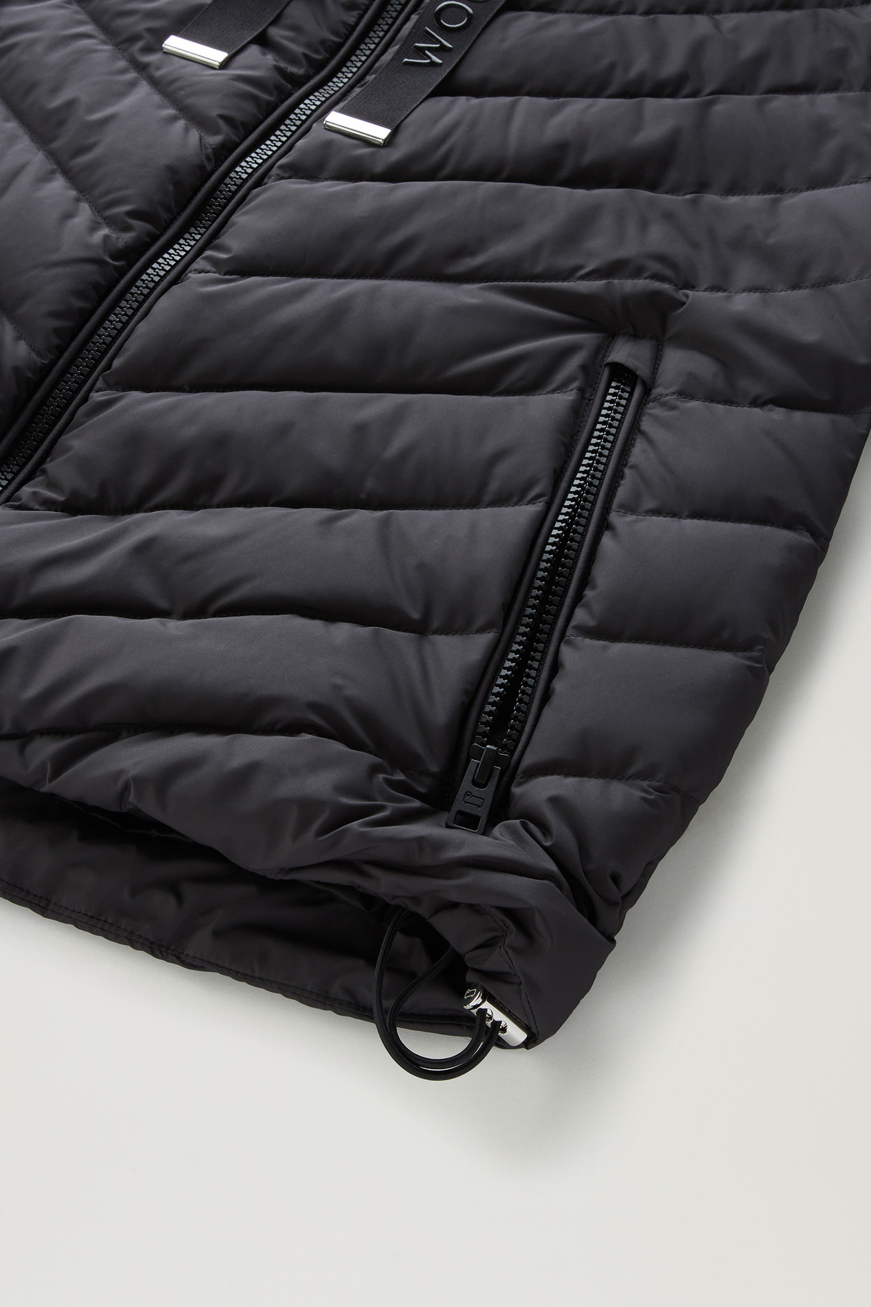 Microfibre Jacket with Chevron Quilting and Hood Black photo 5 | Woolrich